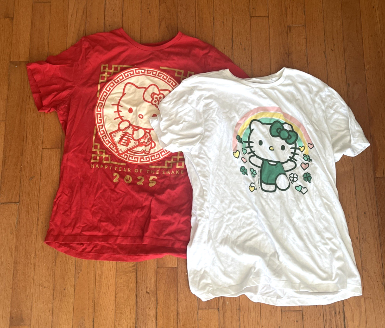 ~ Seasonal Hello Kitty Tees St Patricks Day Chinese New Year 2025 T Shirts Large
