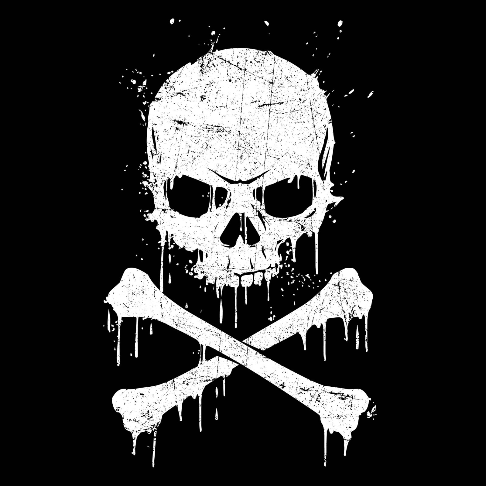 Drip Skull Sarcastic Novelty Graphics Funny Womens T-Shirt
