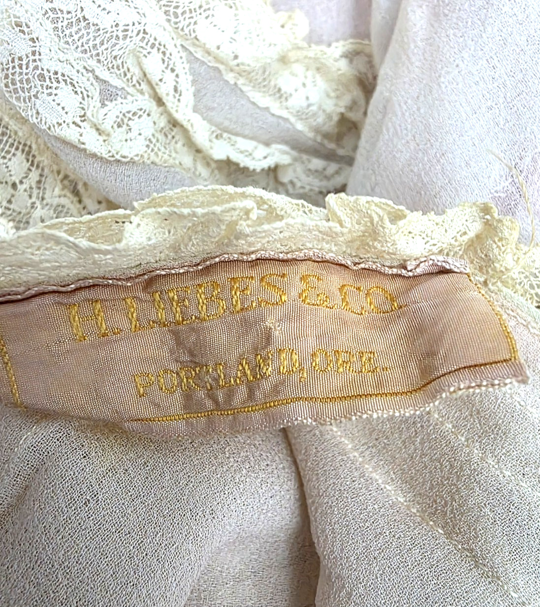Antique 20’s H. Liebes & Co. Blouse Bed Jacket Shabby Chic Silk Boho Romantic L