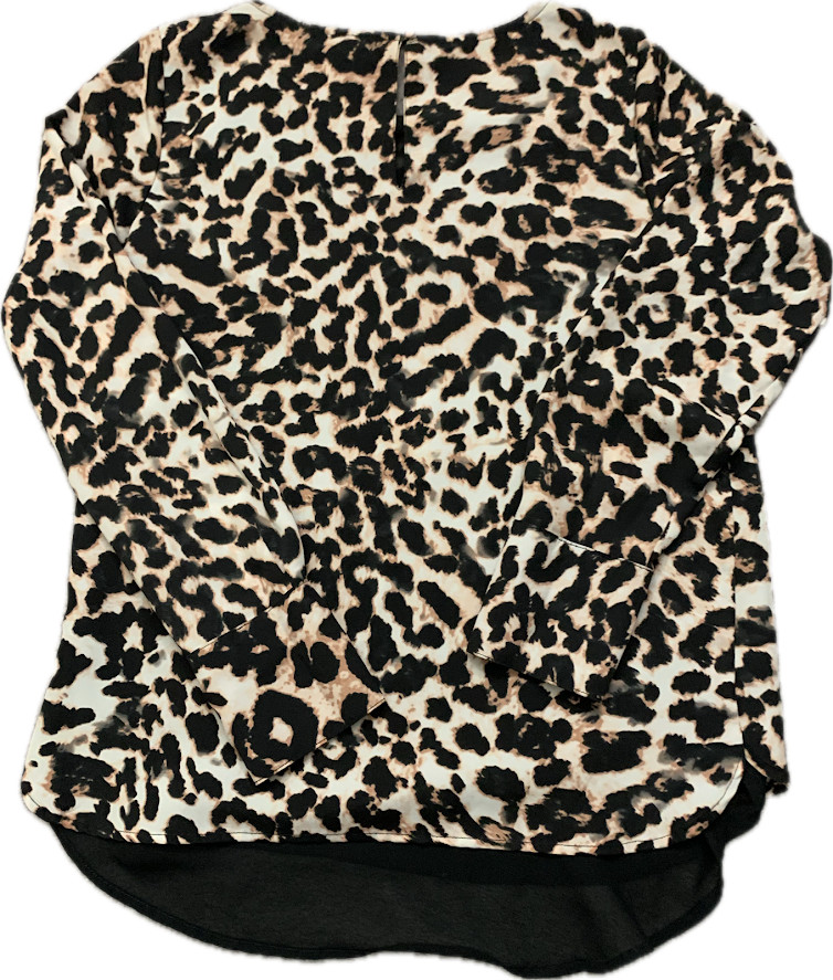 The Limited Leopard Print Sheer Layered Long Sleeve Blouse Top Boho Y2K S NWOT