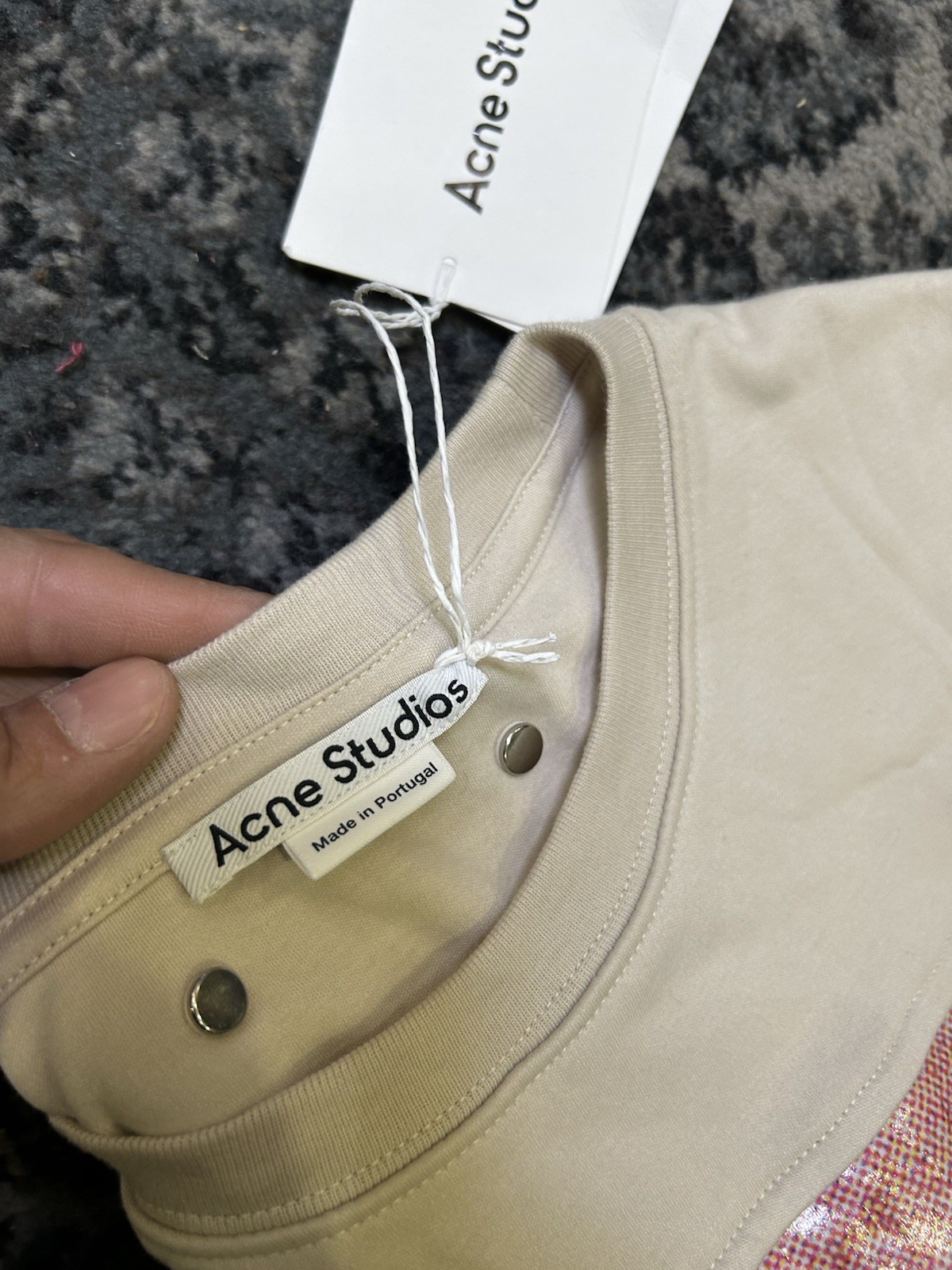 Size S – Acne Studios Graphic Tank Top – Beige / Tan