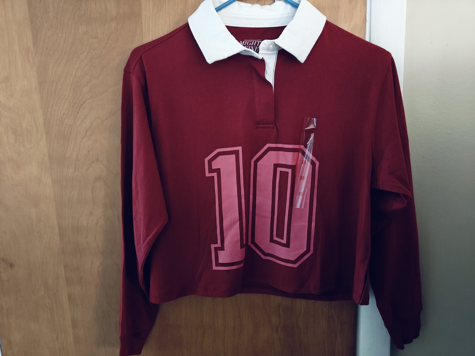 Mad Engine’s Mighty Fine Women’s Rugby Size XS Top Cropped Long Sleeves NWT