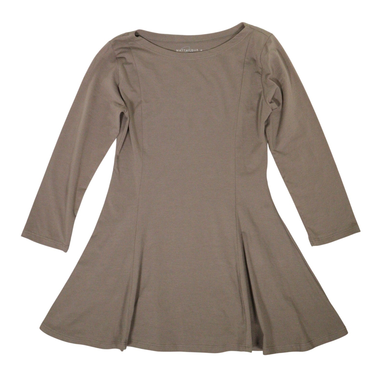 Matthildur Tunic Top Fit and Flare Pima Cotton Lycra Brown Quiet Luxury Women S