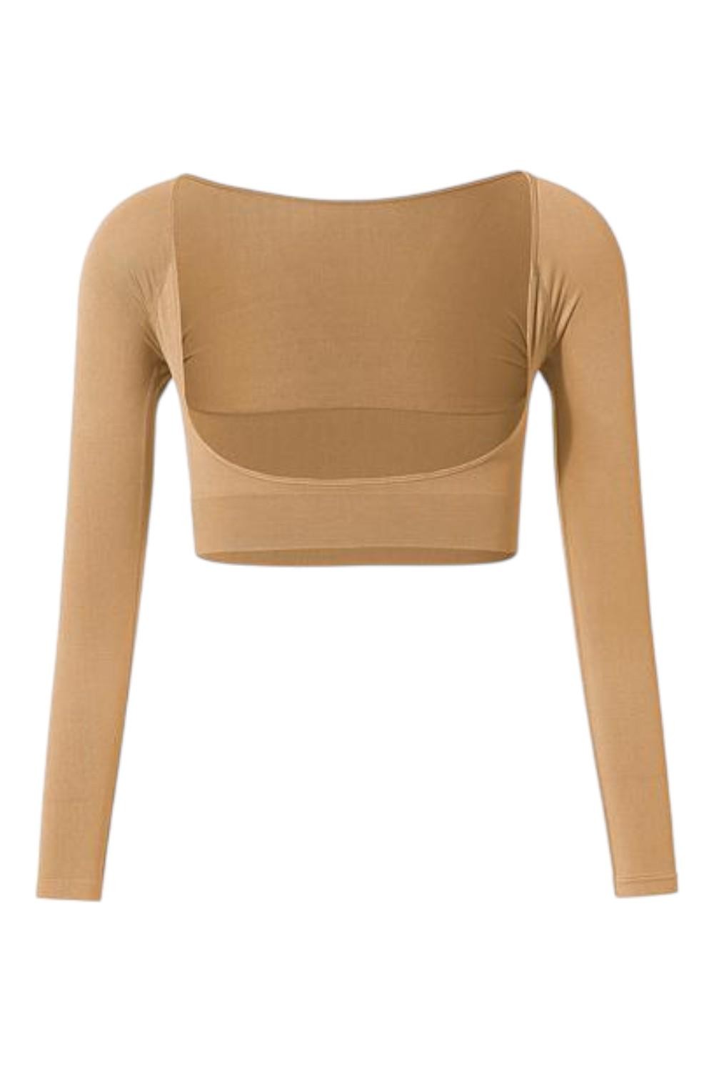 Rhonda Shear Women’s 4-Way Stretch Seamless Arm Shaper Suntan