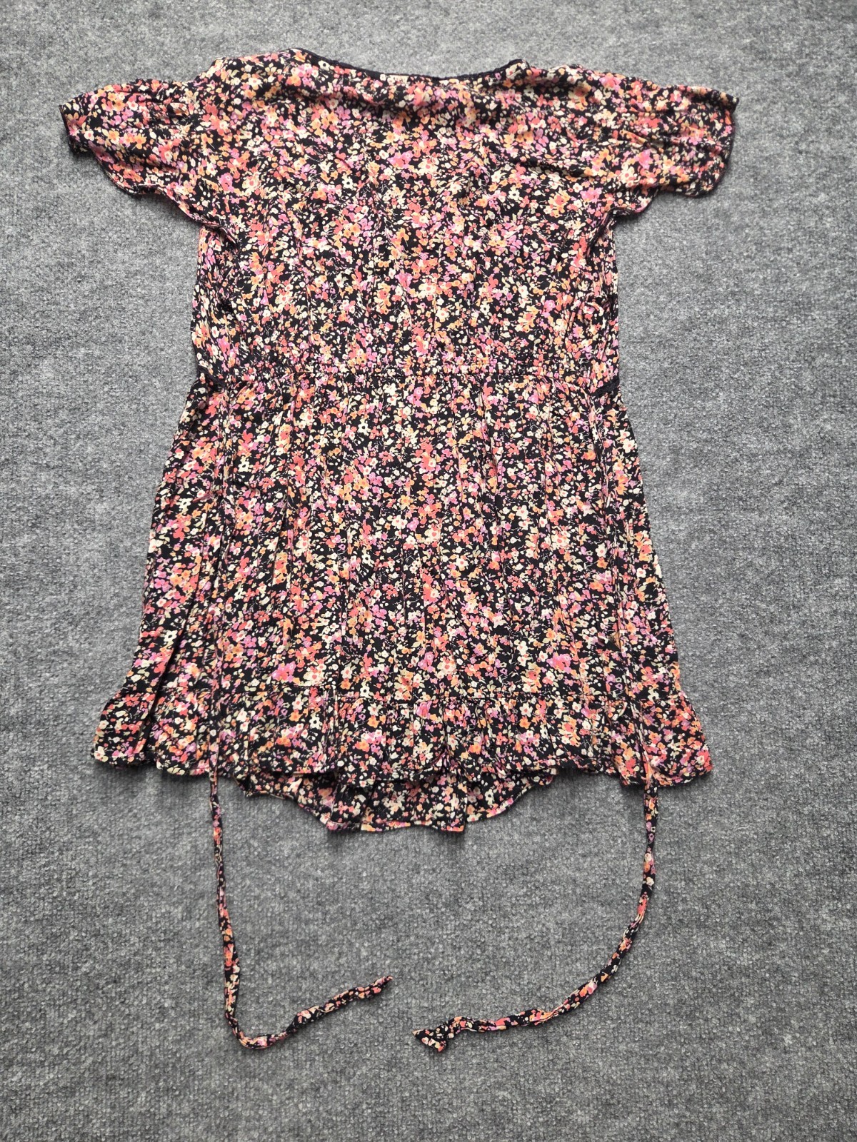 Motherhood Maternity Top Women Sz L Multicolor Floral Short Sleeve Casual Style