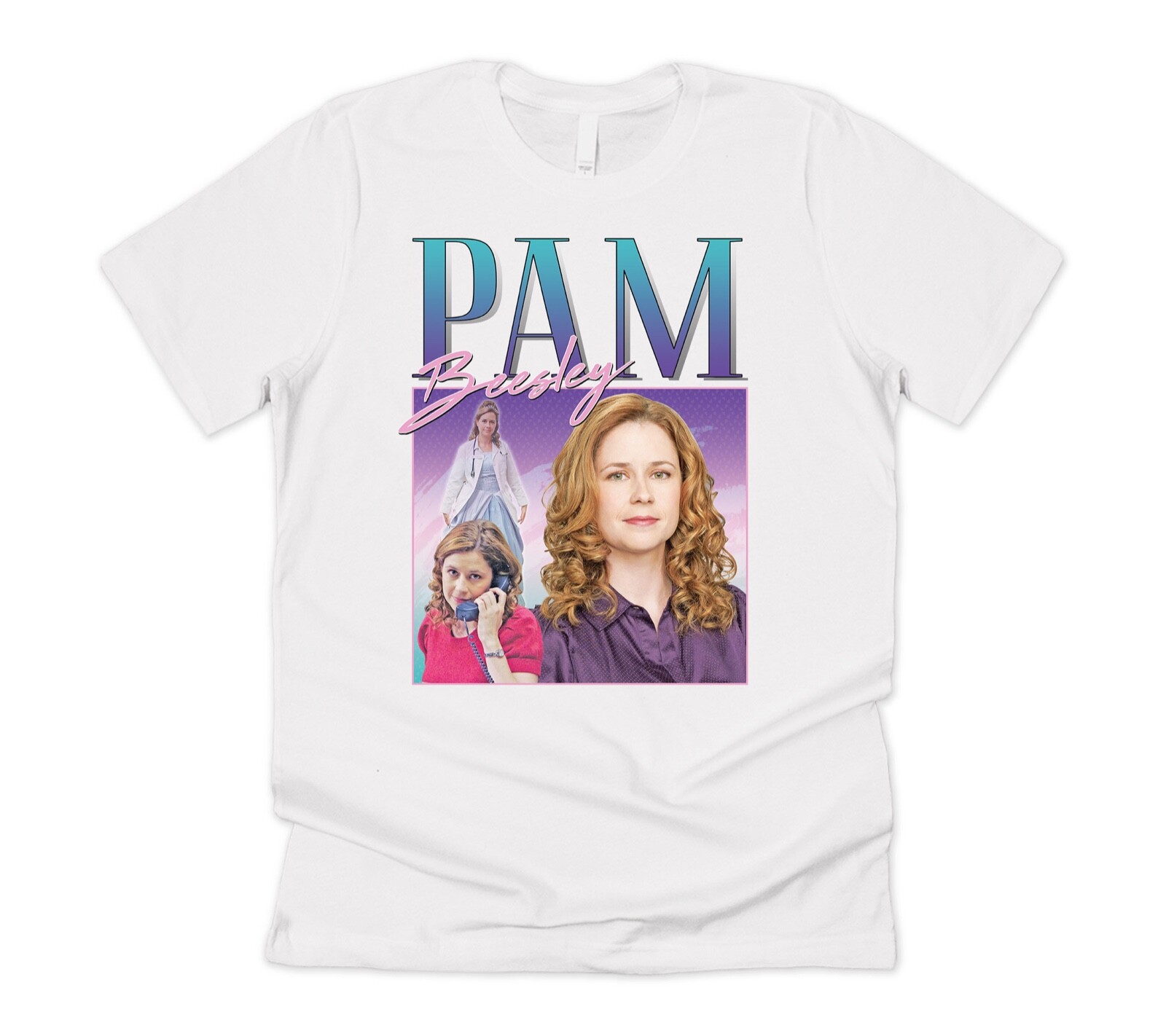 Pam Beesley Homage T-shirt Tee Funny US Office TV Show Retro 90’s Jim Halpert