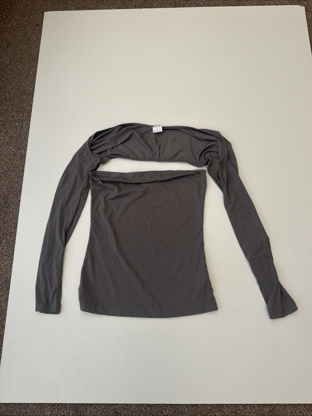 Solid Cut Out Back 2 In 1 Crop Top grey size 10