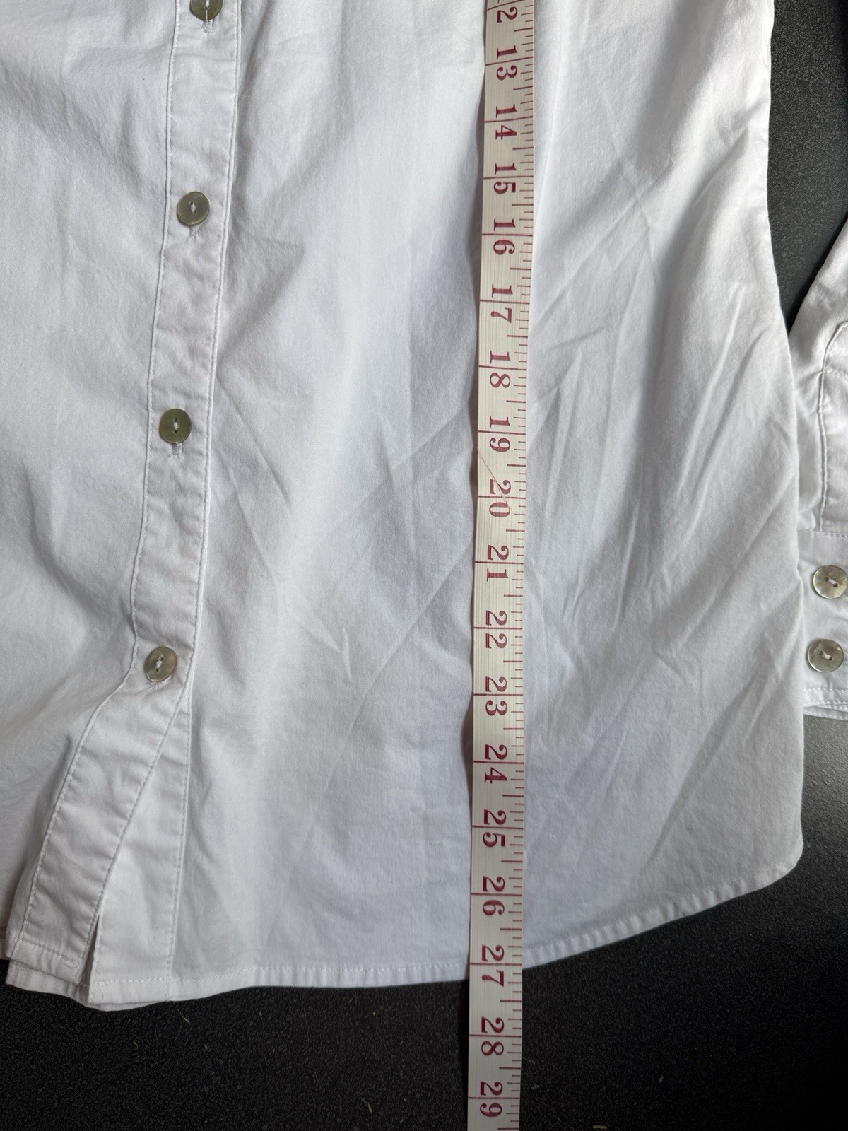 Sigrid Olsen Signature White Button Down Shirt 10 Tan Embroidery Western Boho