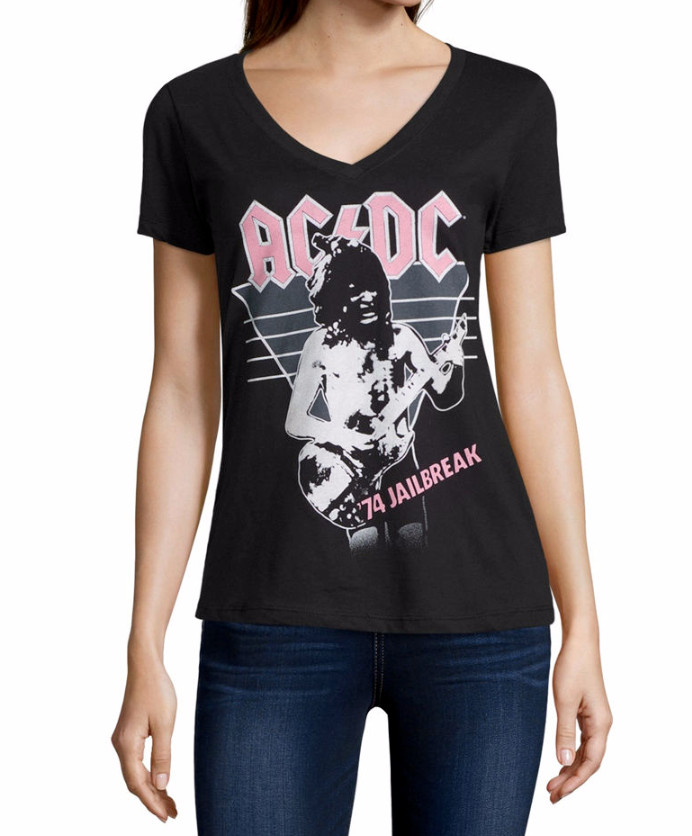 New AC/DC Juniors Jailbreak 1974 Tour Vintage T-Shirt