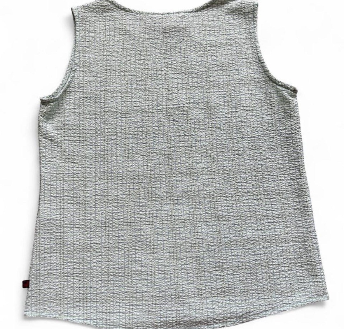 Woolrich light teal plaid patterned tank top with subtle textured weave size S