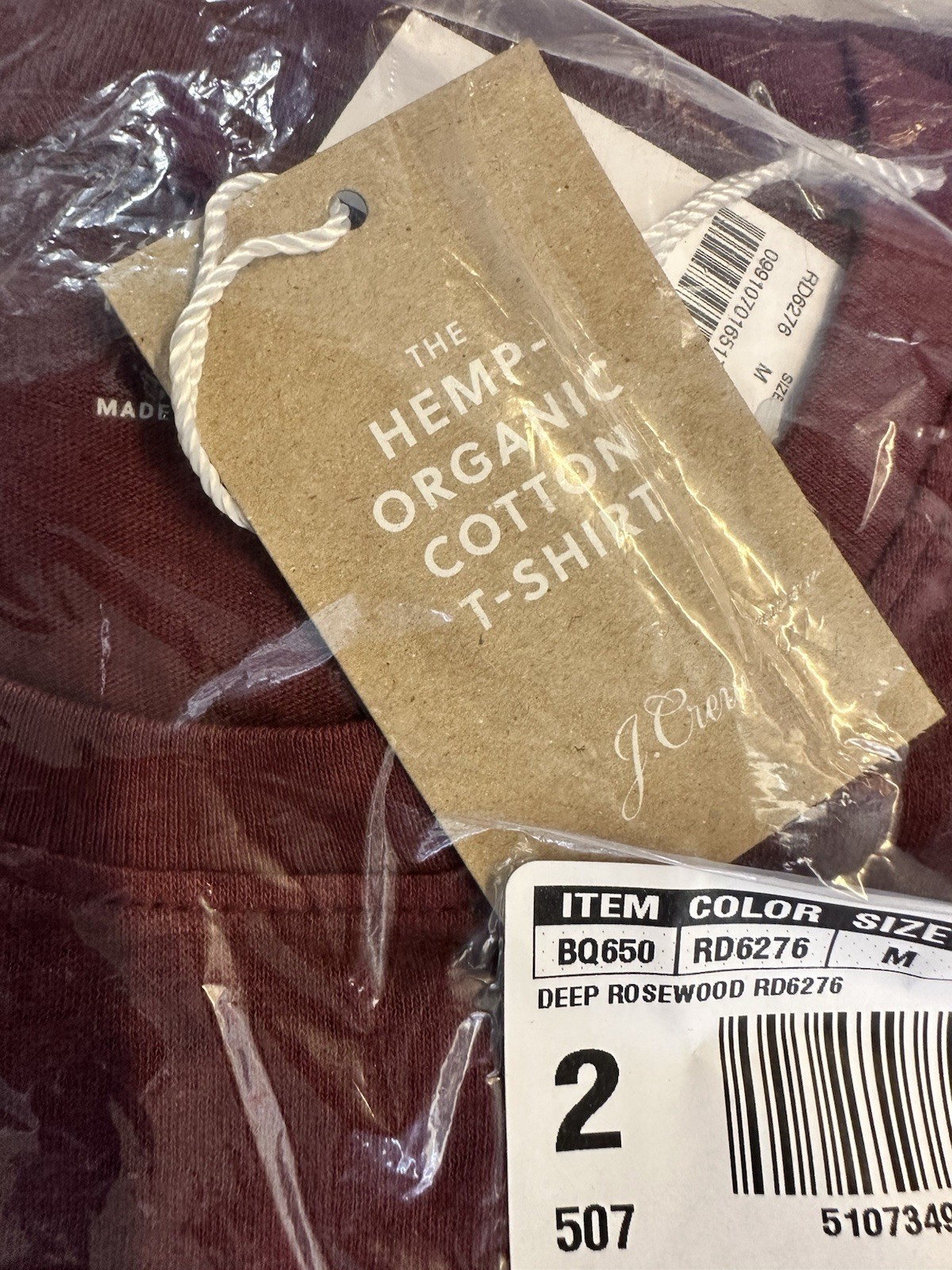 J.Crew T-shirt size Medium NEW With Tag, Deep Rosewood Color, Nice! See Photos!