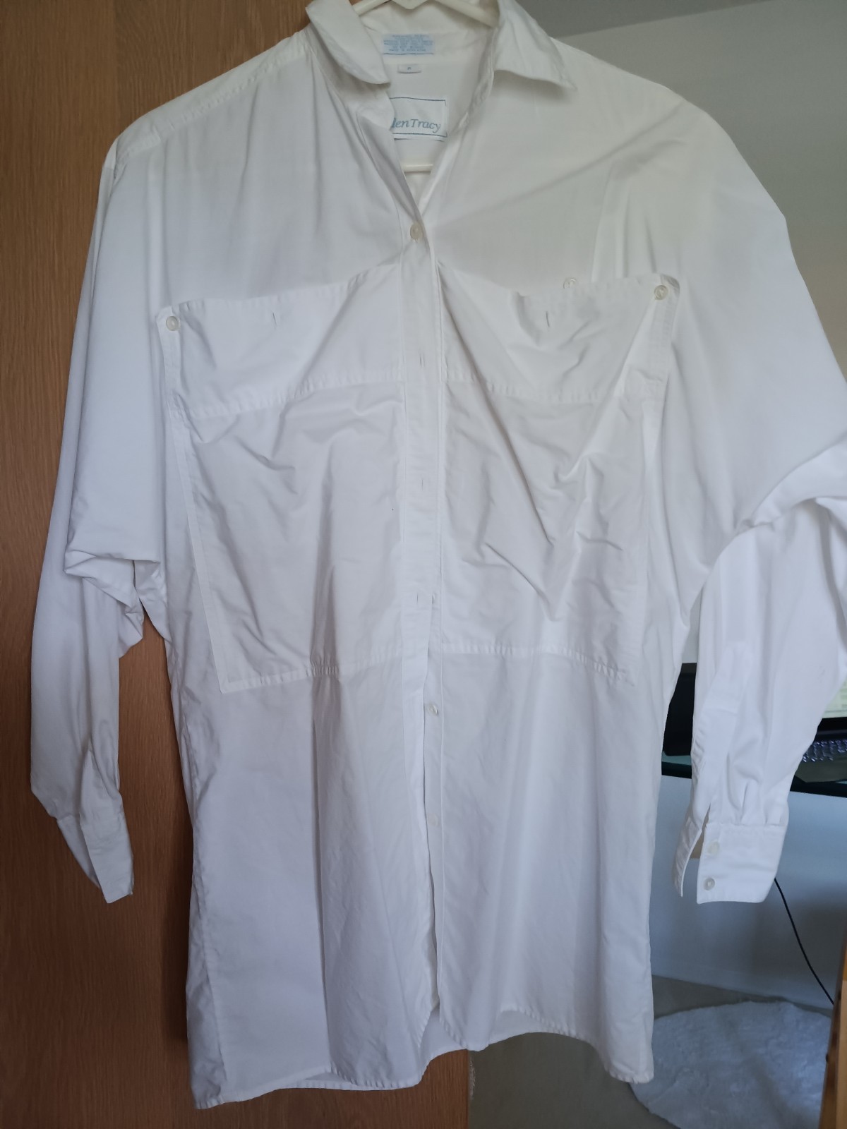 Ellen Tracy blouse white oversized 4 dolman sleeve vintage