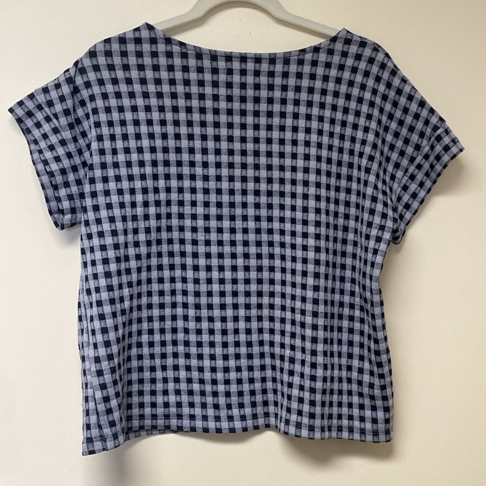 MADEWELL Purple& Black Checkered Top Medium Heavyweight Work Day Casual Vacation