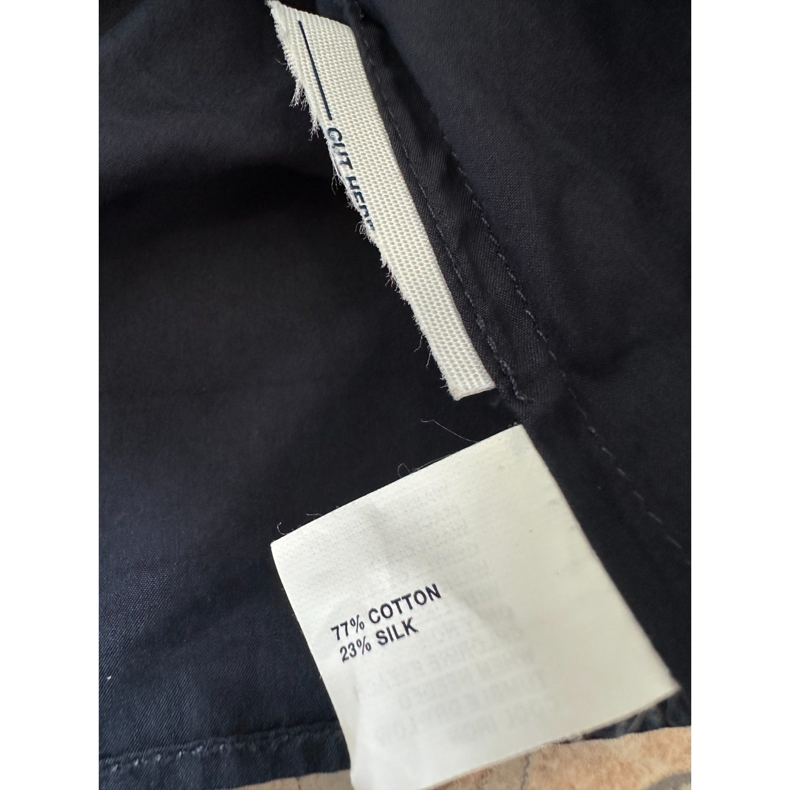 Gap cotton silk blend 3/4 sleeve blouse navy Women size M