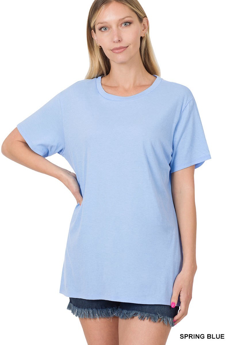 Women’s Round Neck Cotton Boyfriend T-Shirt Lightweight Tee Relaxed Fit Top