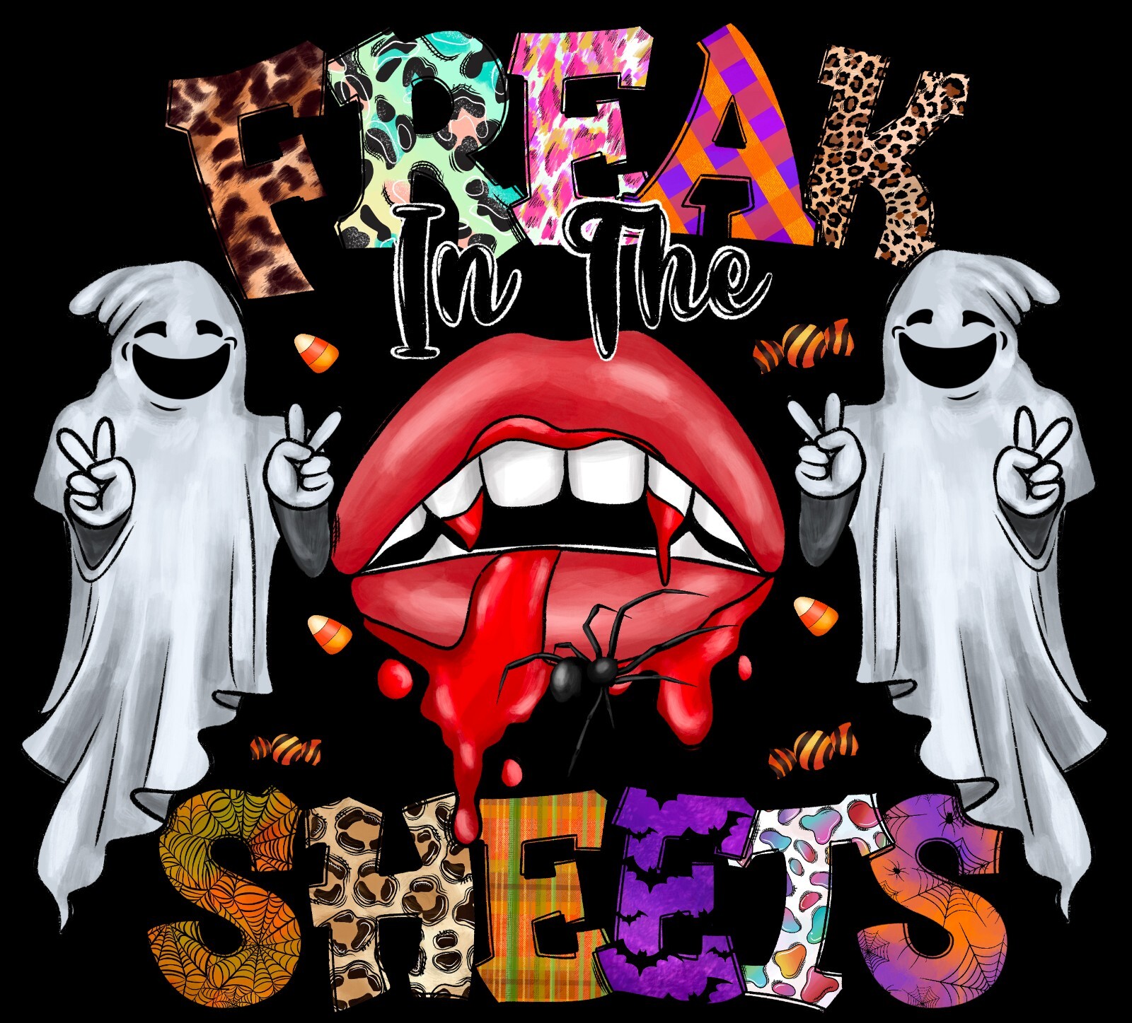 Halloween Freak in the Sheets Tee Shirt Unisex Tee Big and Tall or Small Street