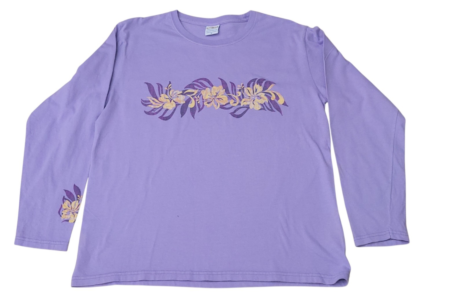 Crazy Shirts High Quality Women’s Lavender Dyed Oceana Stripe Long Sleeve M