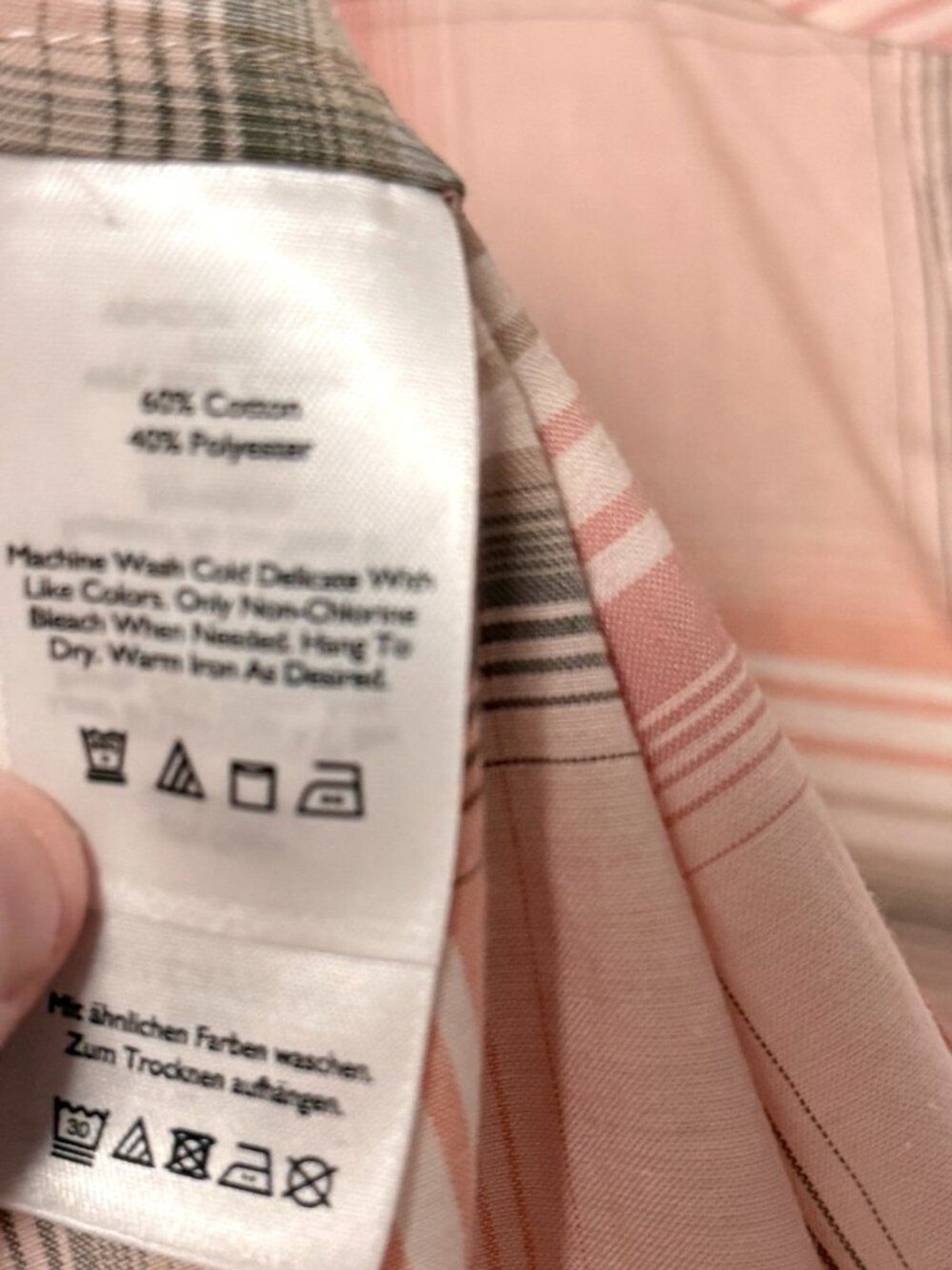 Eddie Bauer Pink Plaid Peasant Popover Blouse Cotton Size M Cabin Cottagecore