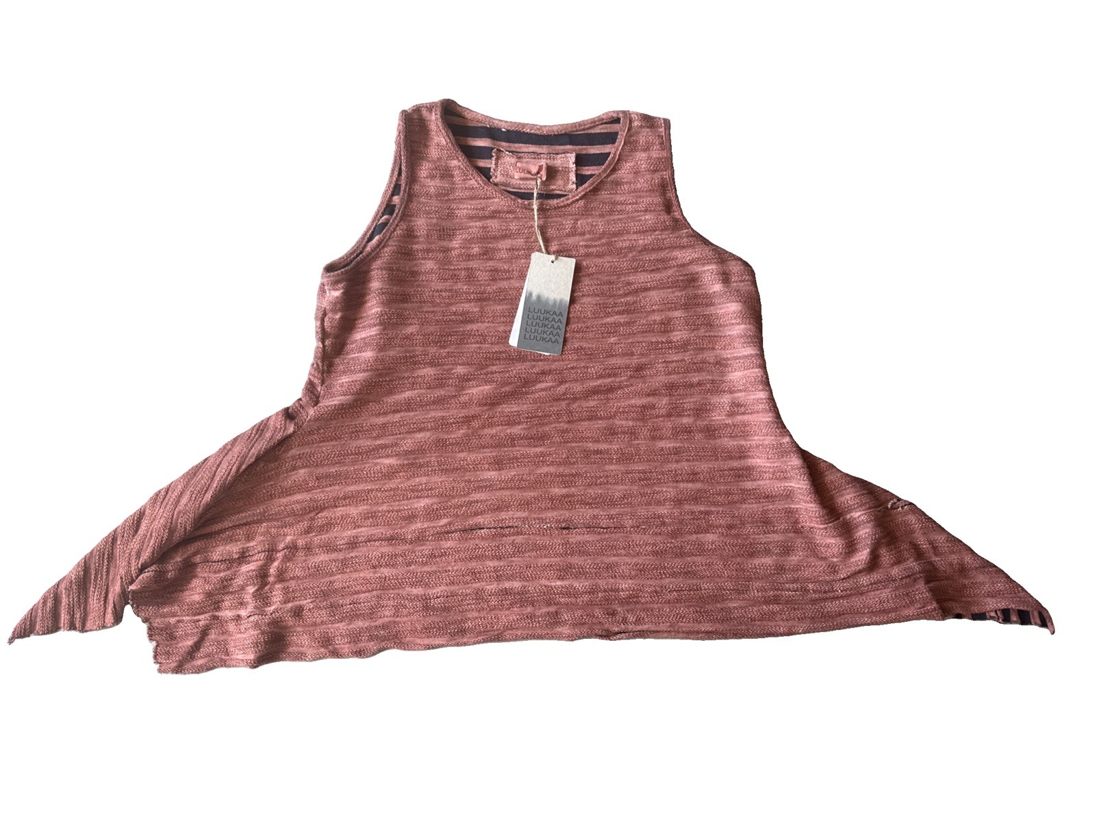 New! Luukaa Sleeveless Top Abstract Artsy Size 16 Cotton, Polyester, Cinnamon