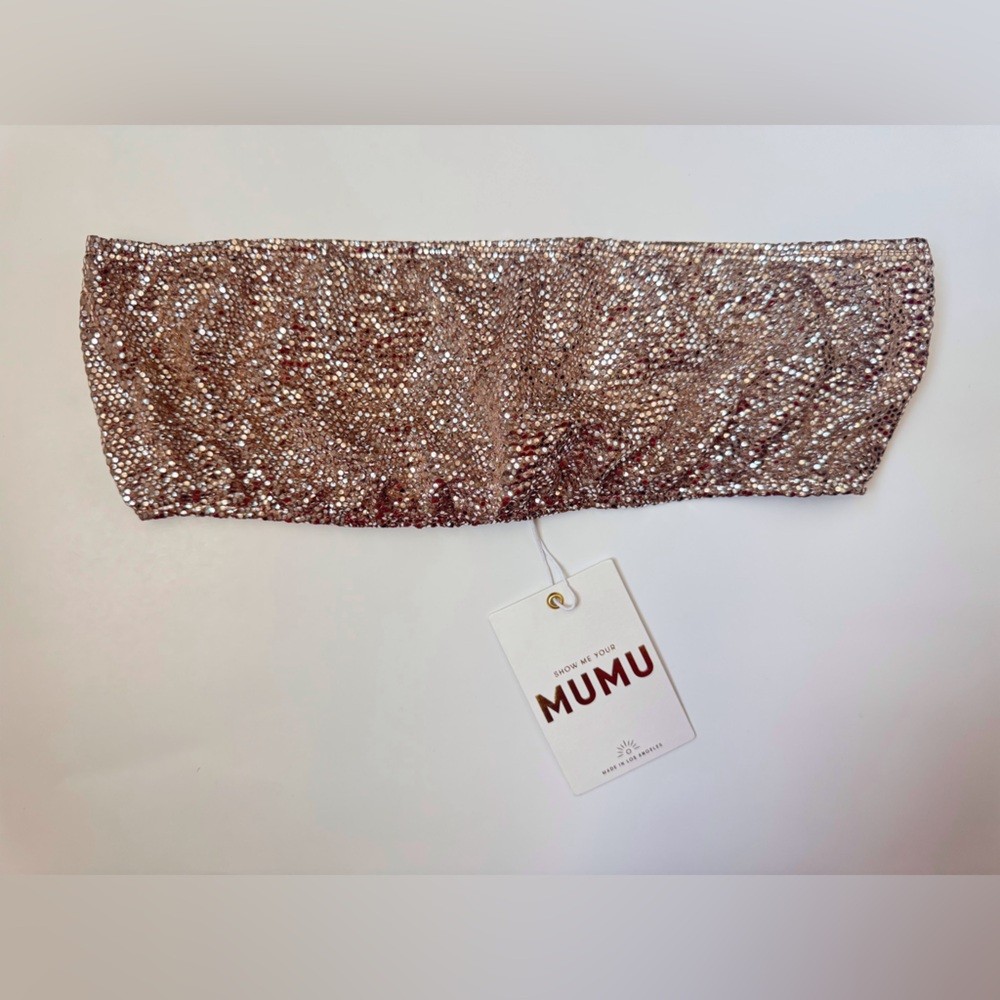 Show Me Your MuMu NWT Women’s Micro Tube Silver Confetti Top Size XS