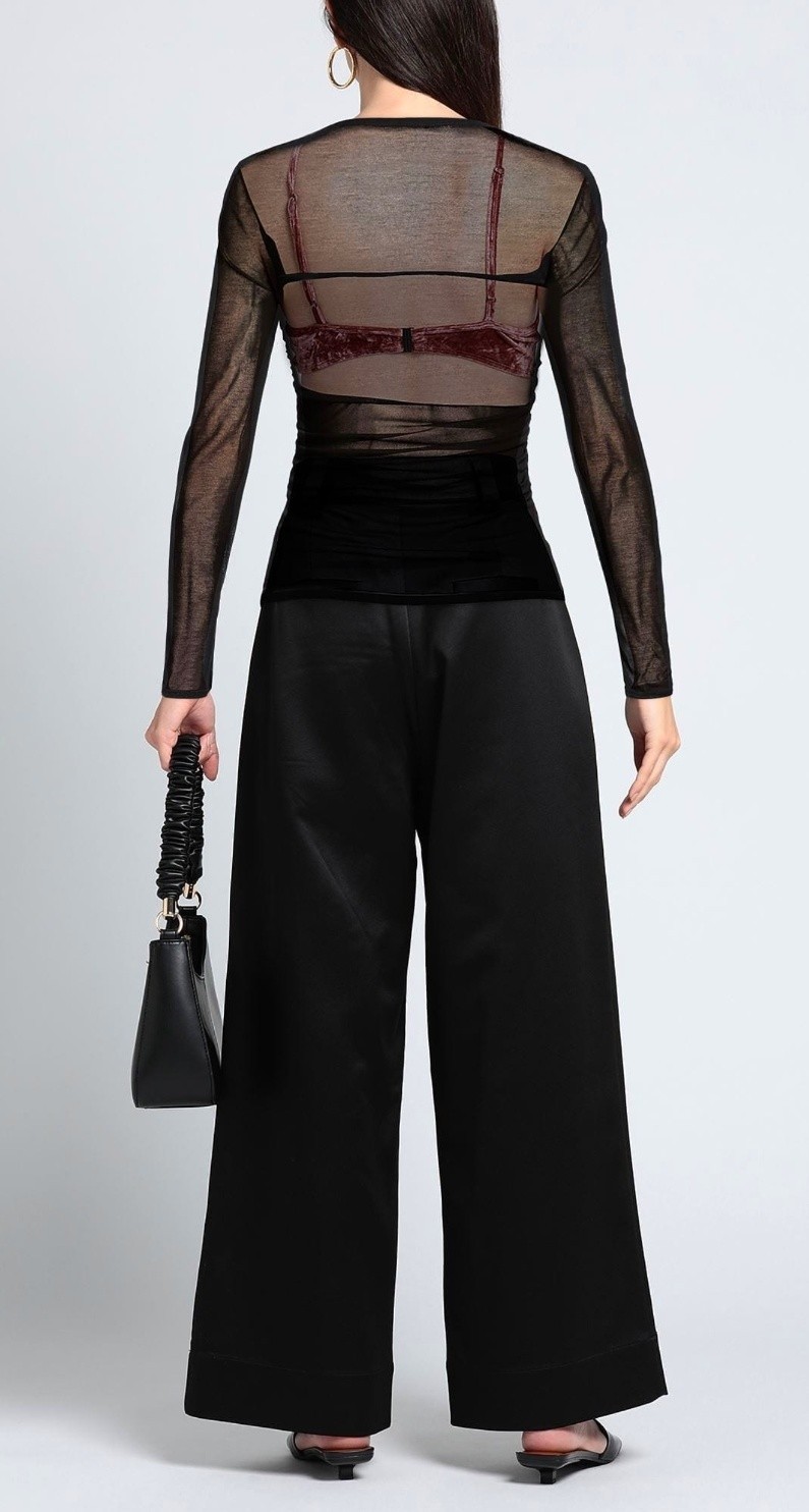 NWT Giorgio Armani Black Sheer Mesh Sweetheart, Bustier Top – Size 4