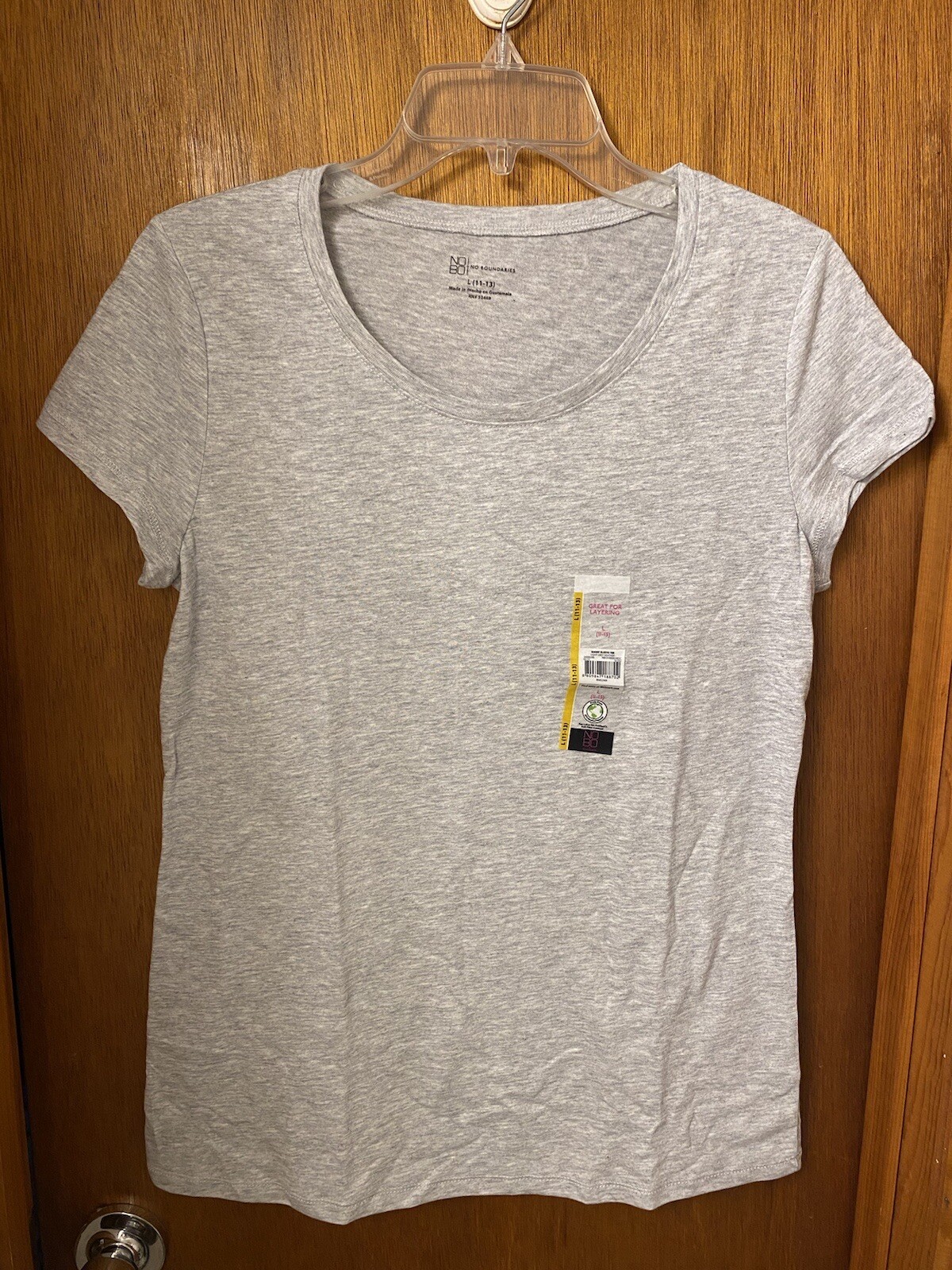 Light Grey Heather No Boundaries Short Sleeve Tee size L. New With Tags
