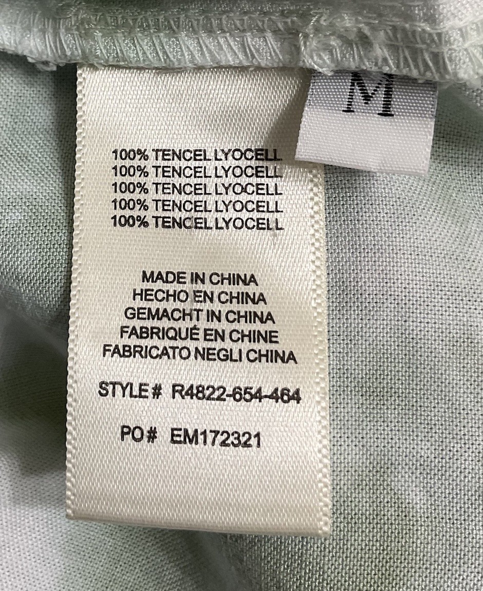 Cloth & Stone Women’s Green Tie Dye Button Up Top Med Boxy Hi Lo Hem Comfort EUC