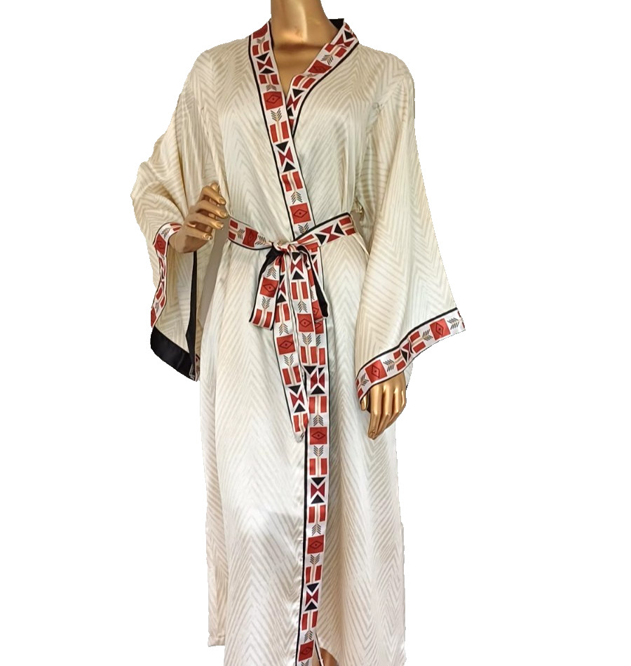 Ladies Long night gown Lightweight Japanese Kimono Soft Satin Sleepwear one size