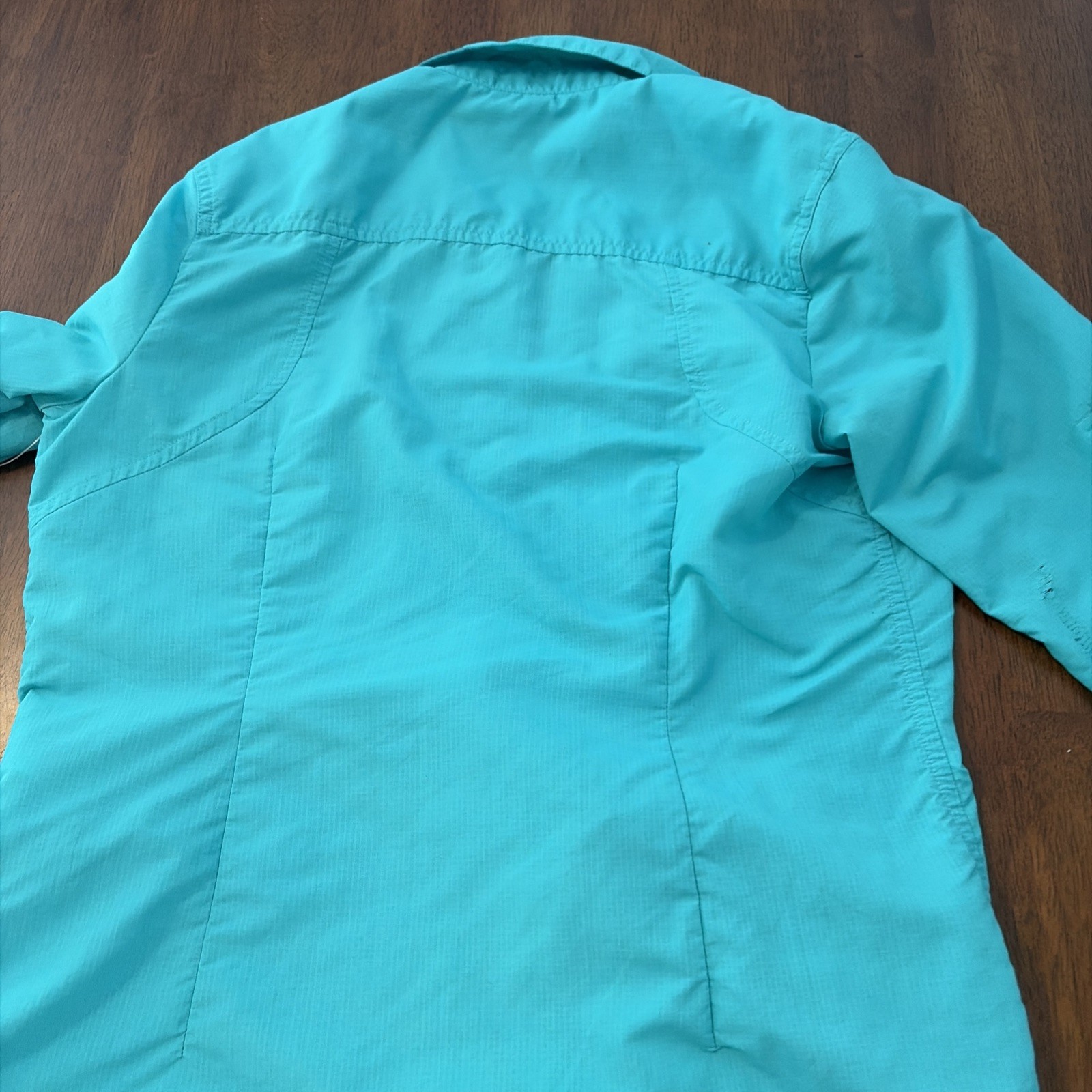 Koppen Womens S Green Long Sleeve Active Wear Hiking Shirt (w/snag on sleeve)