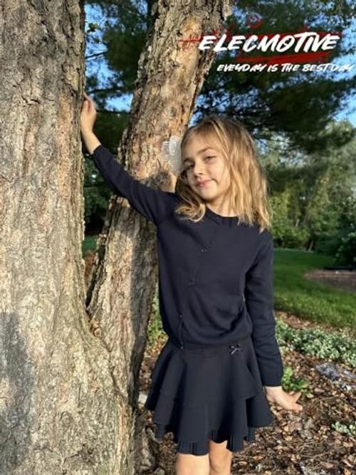 Girls’ Cardigans Sweater School Uniforms Cotton Long Sleeve 7-8 Years Navy