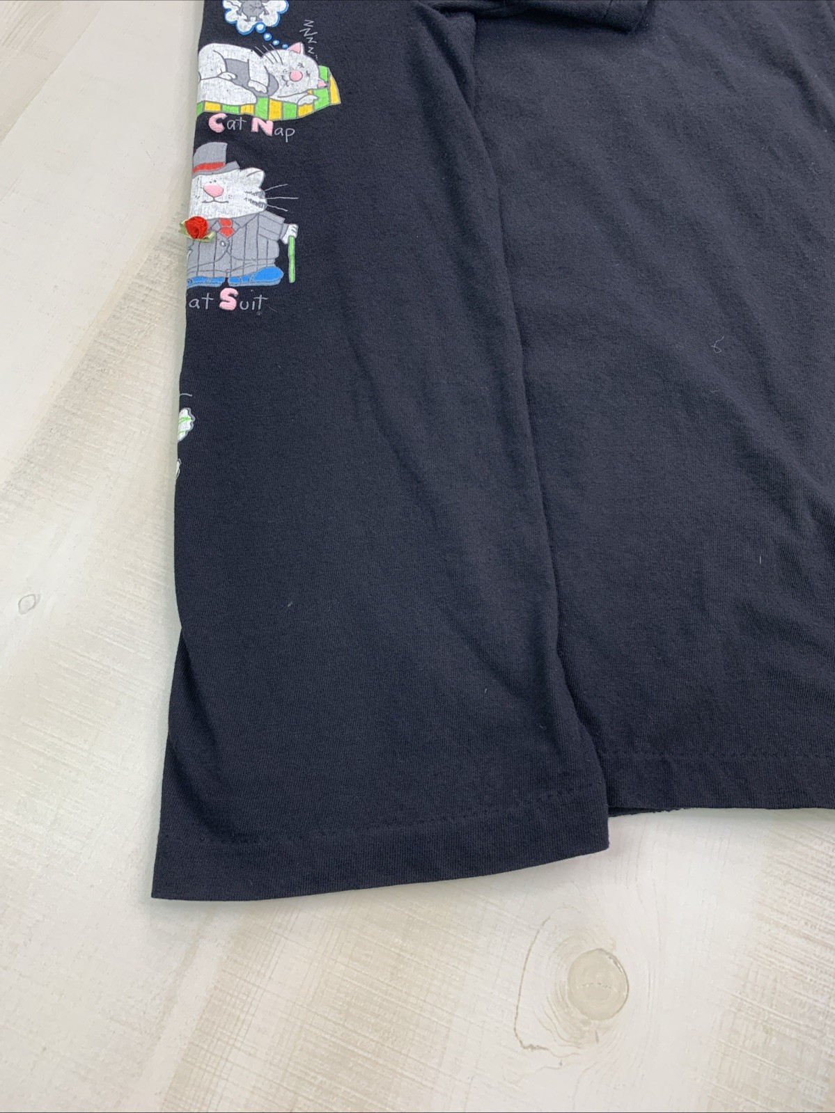 Vtg 90s Puffy Graphic Embellishments Single Stitch USA made T Shirt One Size