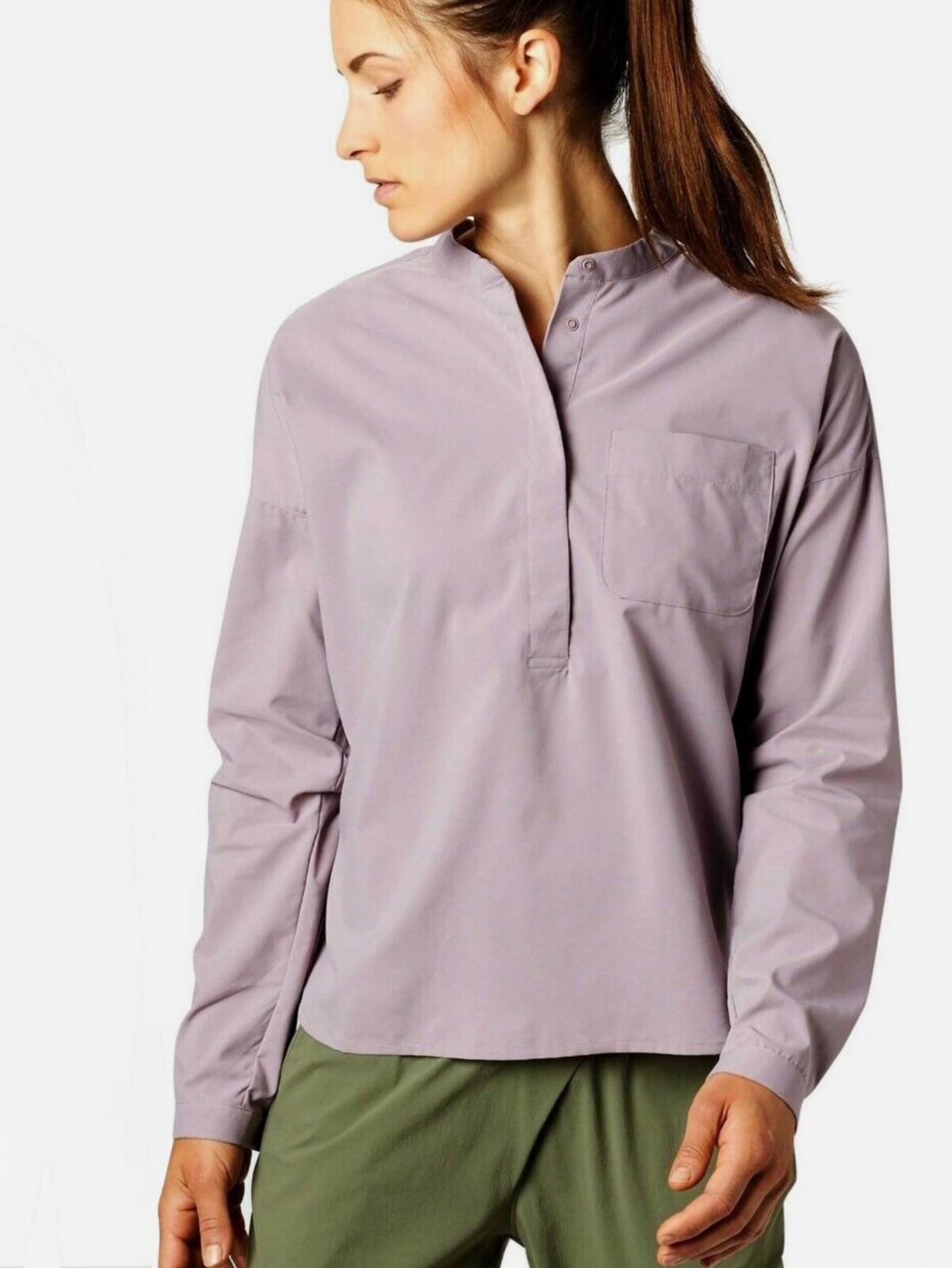 Mountain Hardwear Canyon Pro Popover Long Sleeve Shirt Mauve Pink Women’s M
