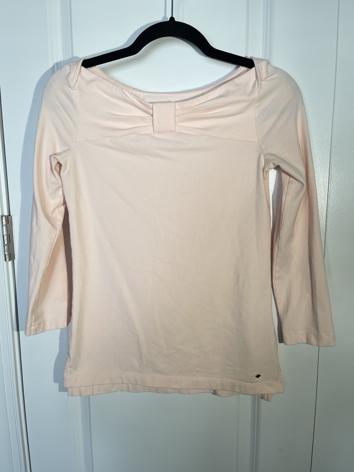 Kate Spade Wheaton Bow Blush 3/4 sleave Top Size XS