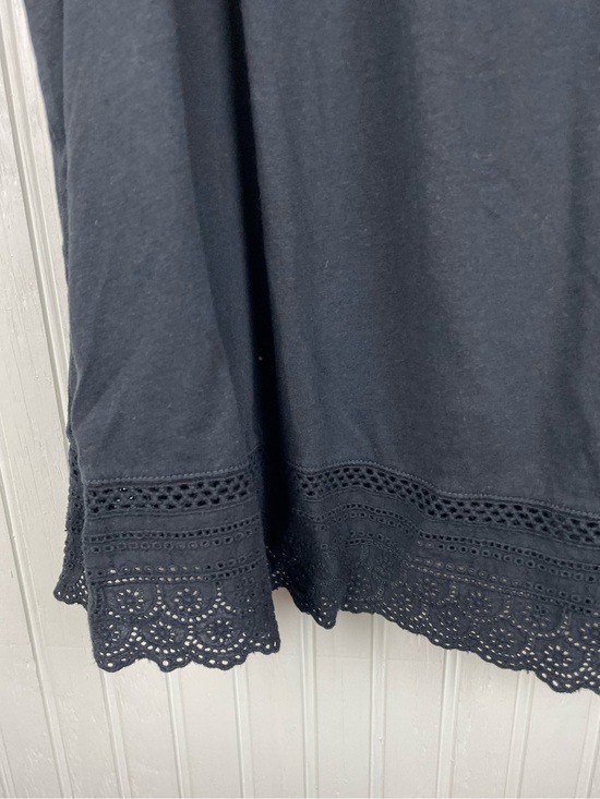 J. Crew Black Tie-strap Eyelet Trim Tank Top Cami Size Large Cotton Blend J1515
