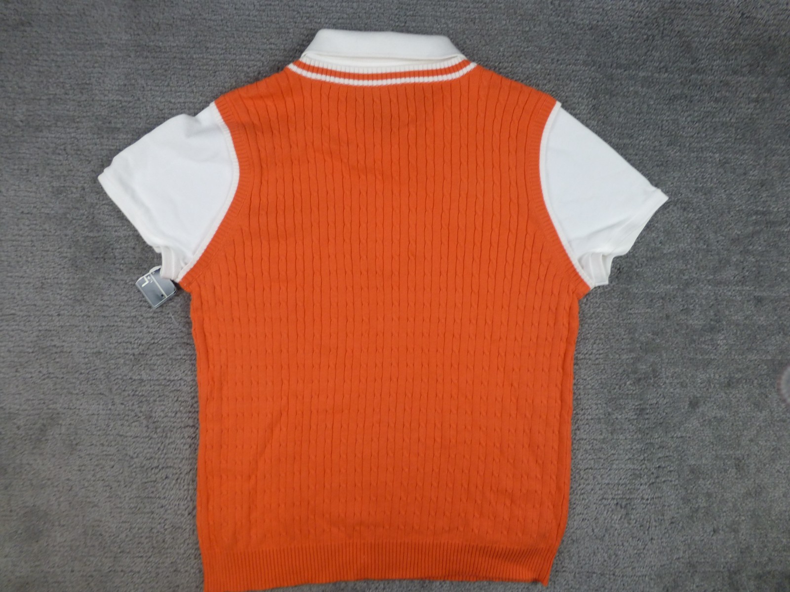 Ralph Lauren Active Girls Polo Shirt Sweater Vest Preppy Tennis Orange XL NWT