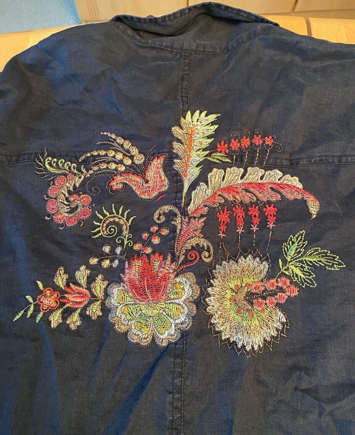 VINTAGE New York City DESIGN CO RAMIE EMBROIDERED WOMAN SHIRT JACKET SZ 2X