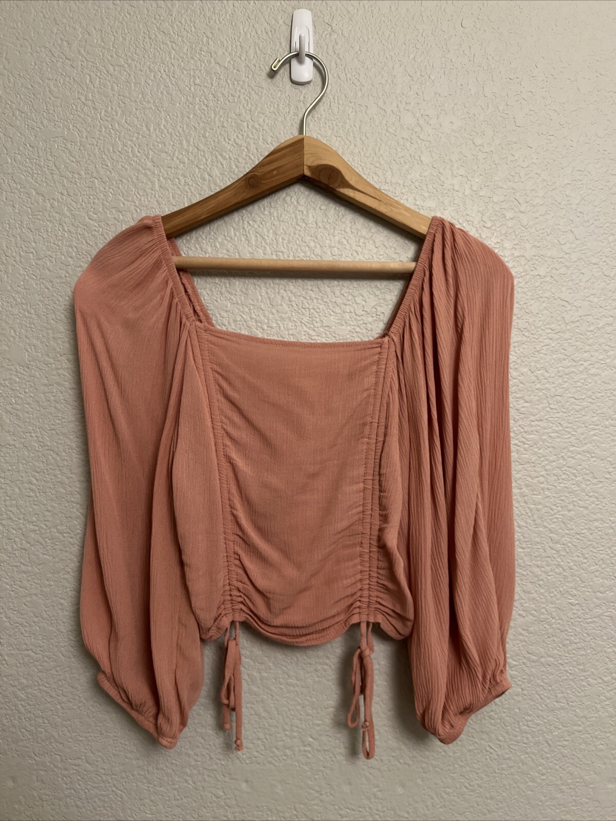 Boutique Blouse Top Quiet Luxury Lace Up Cottage Fairy Romantic Boho Coastal S