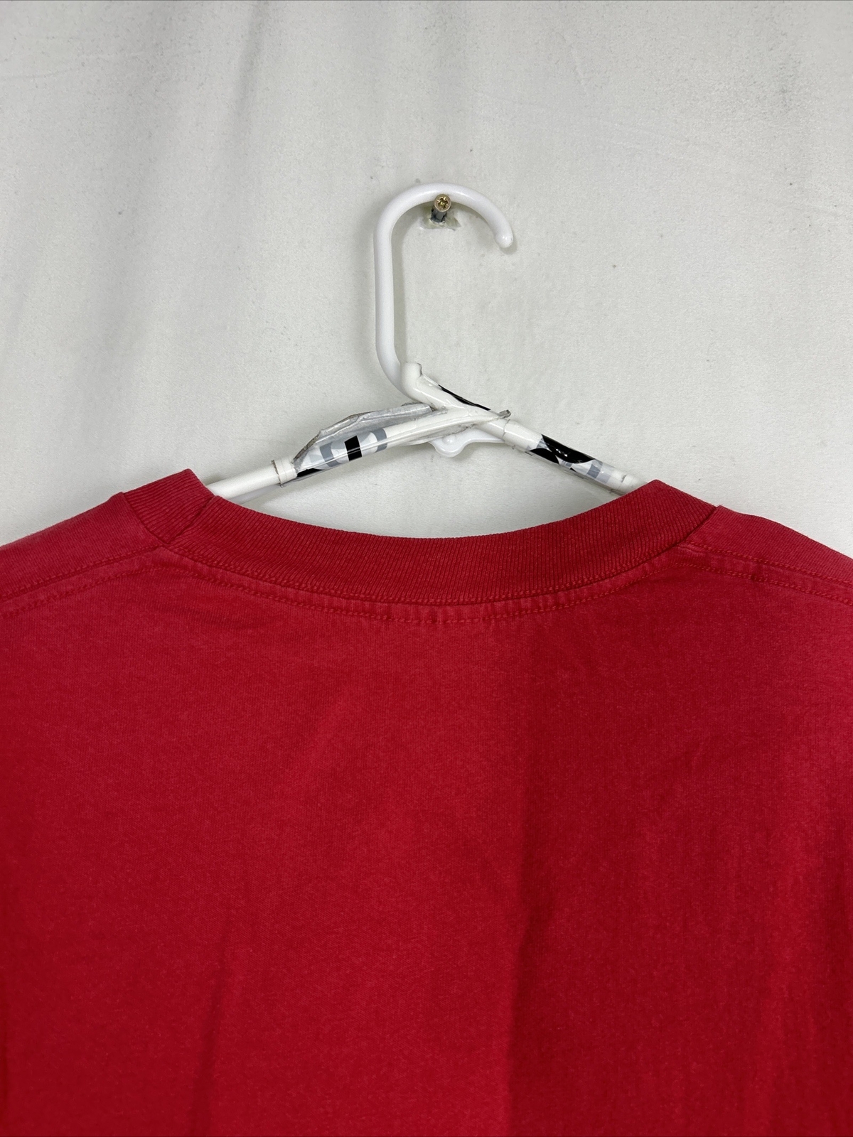 Vintage Womens Large Red Cropped T Shirt Short Sleeve Hike Glacier National Park