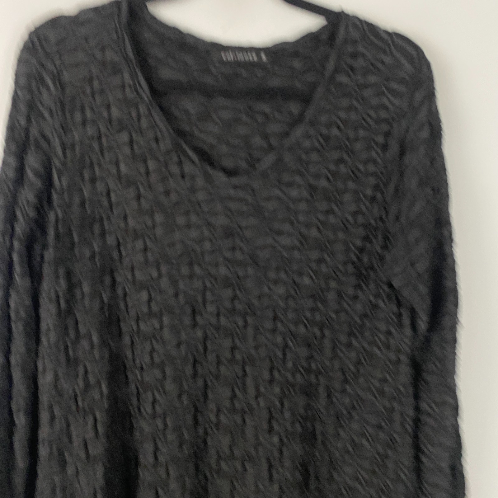 Cut Loose A-Line Asymmetric Tunic Size Medium Textured Gray Black 3/4 Sleeves