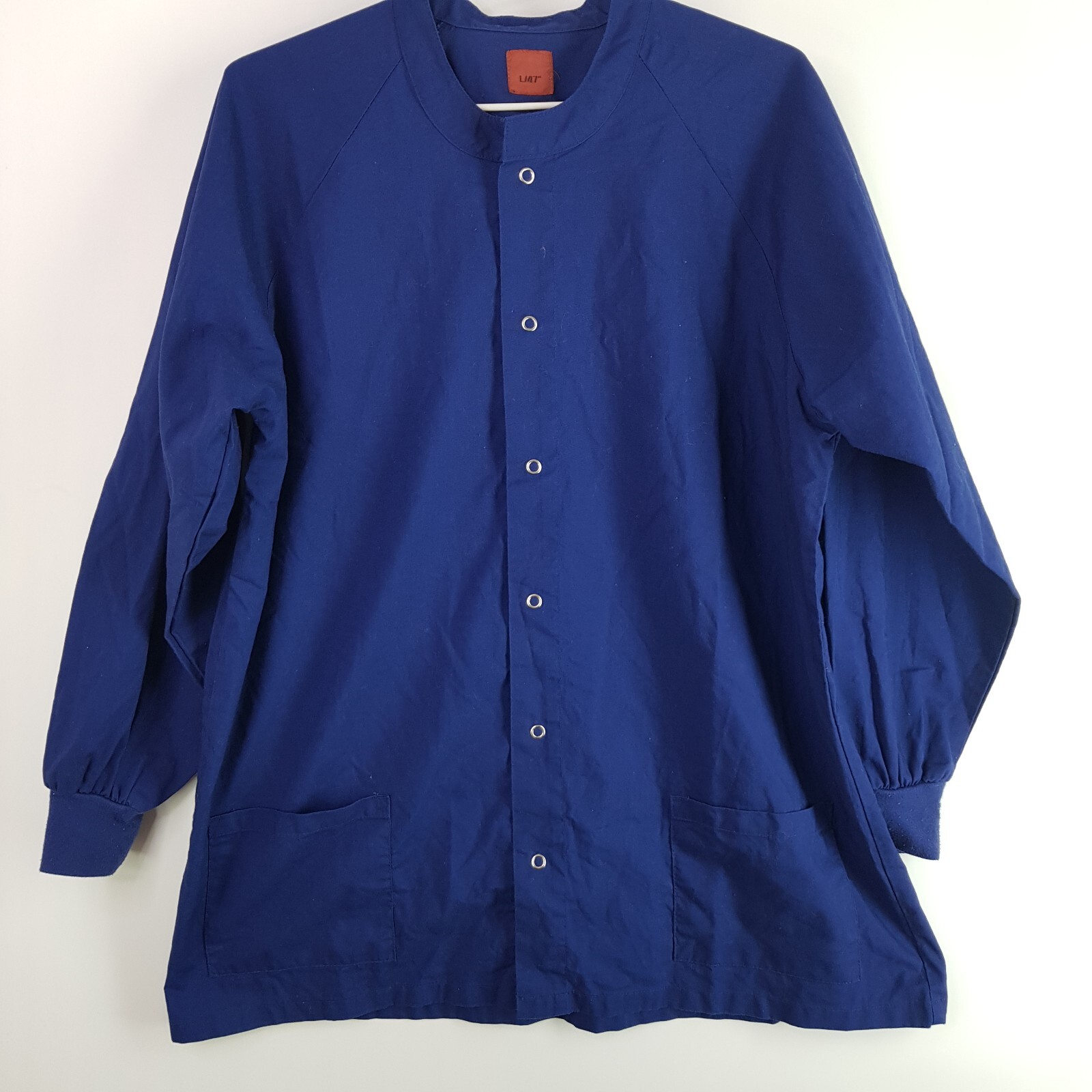 Oversized Manderin Collar Shirt Womens XL Blue Cotton Full Button Lightweight