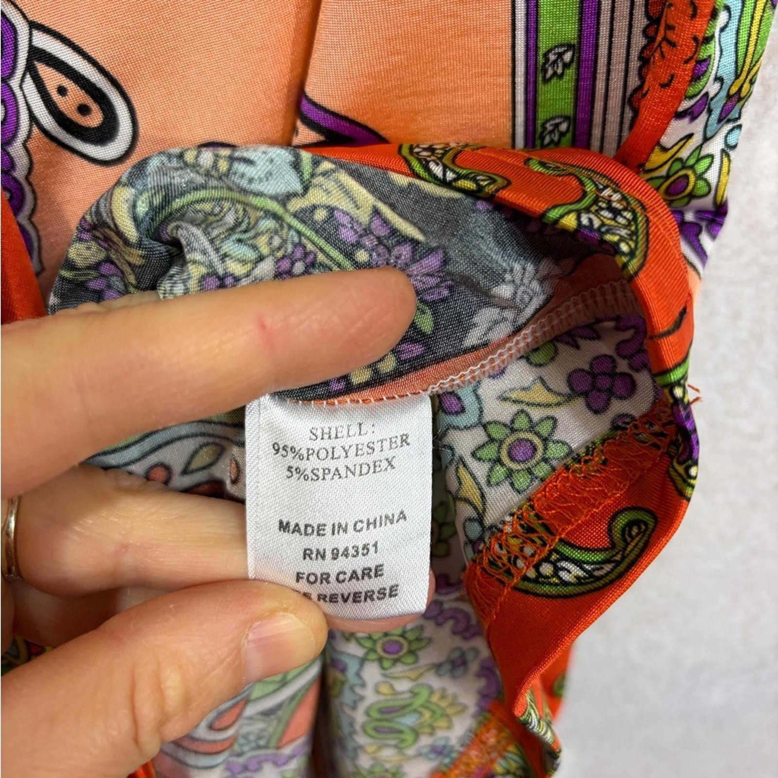 Joy Joy Halter Top Paisley Pattern Colorful Silky Feel Size Small Sleeveless