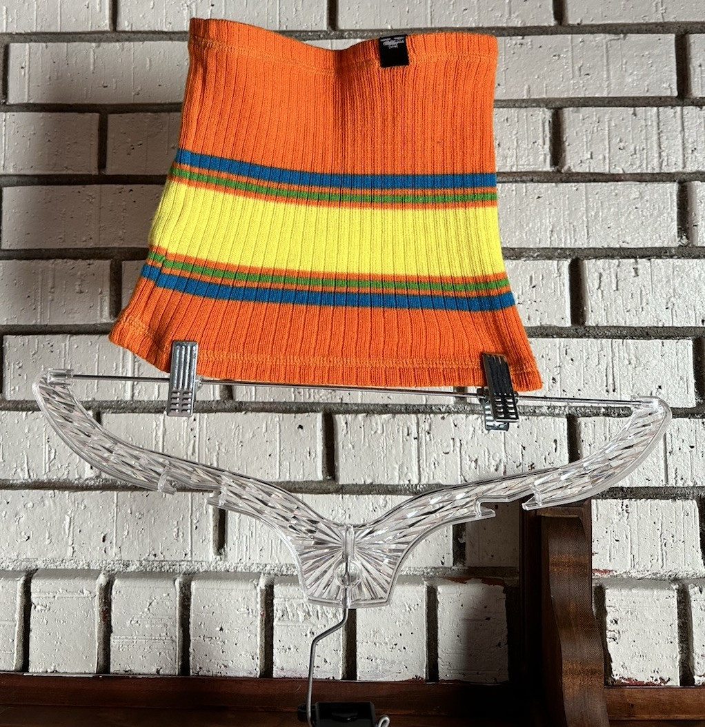 Women’s Ribbed Knit Striped Hat Orange Yellow