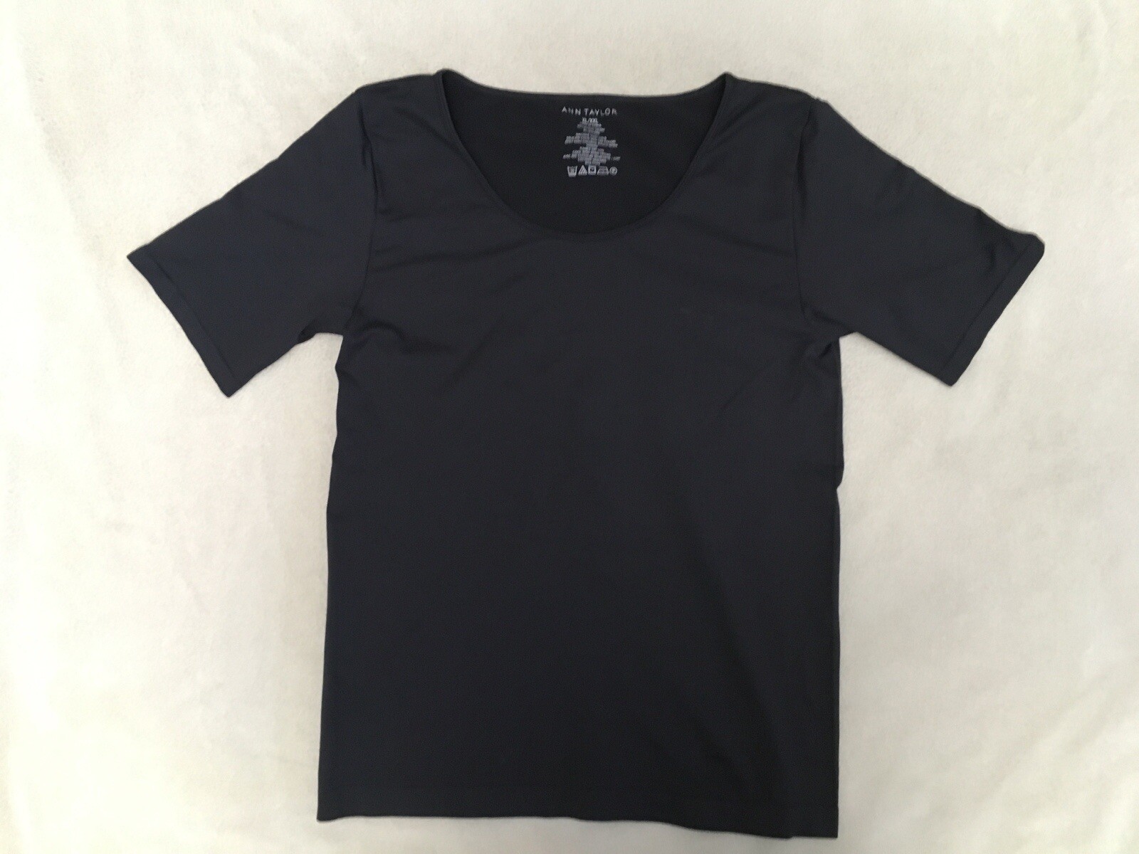 Ann Taylor Xl/Xxl Compression Top Black Nylon Spandex Blend Fitted