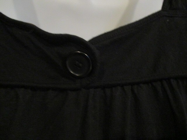 HALOGEN Tank Top Black 60% Cotton 40% Modal Medium Button Accent at Back