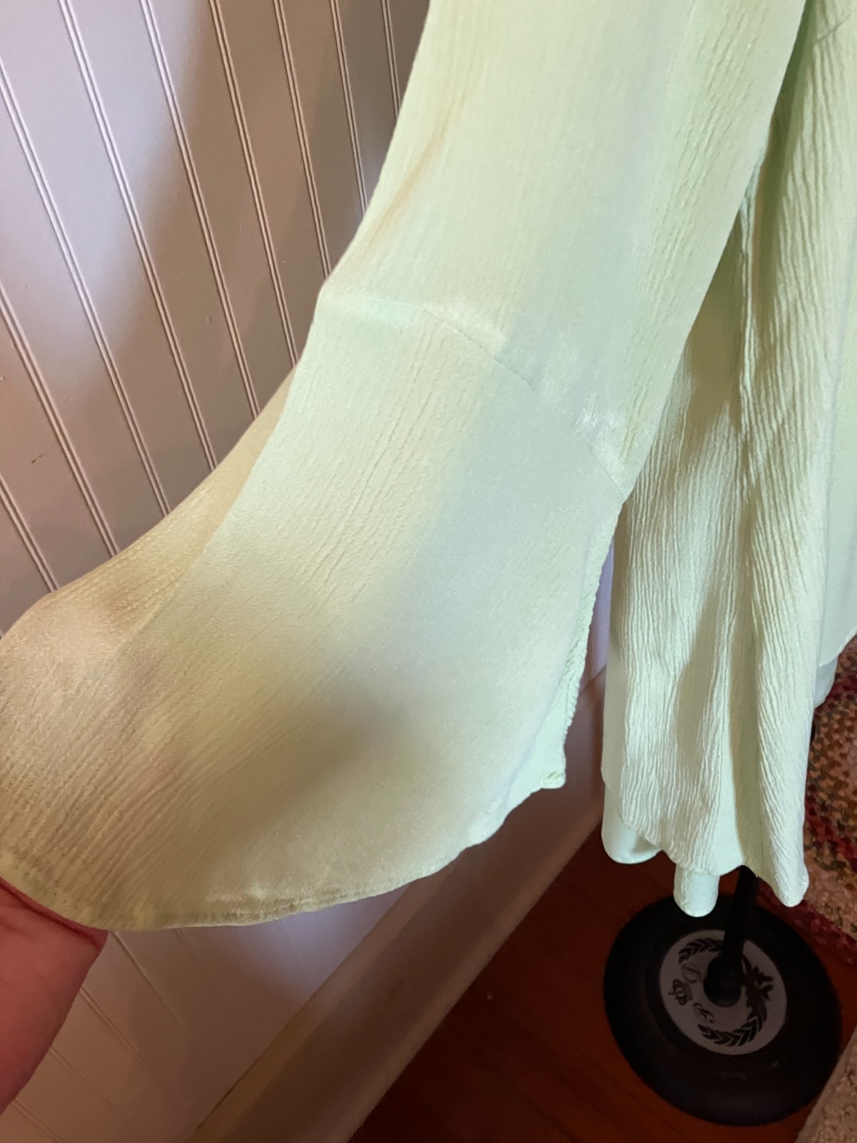 Soft Surroundings ~Lime Green ~Boho/Hippie/Coastal~Crinkle Gauze~Tunic Blouse ~L