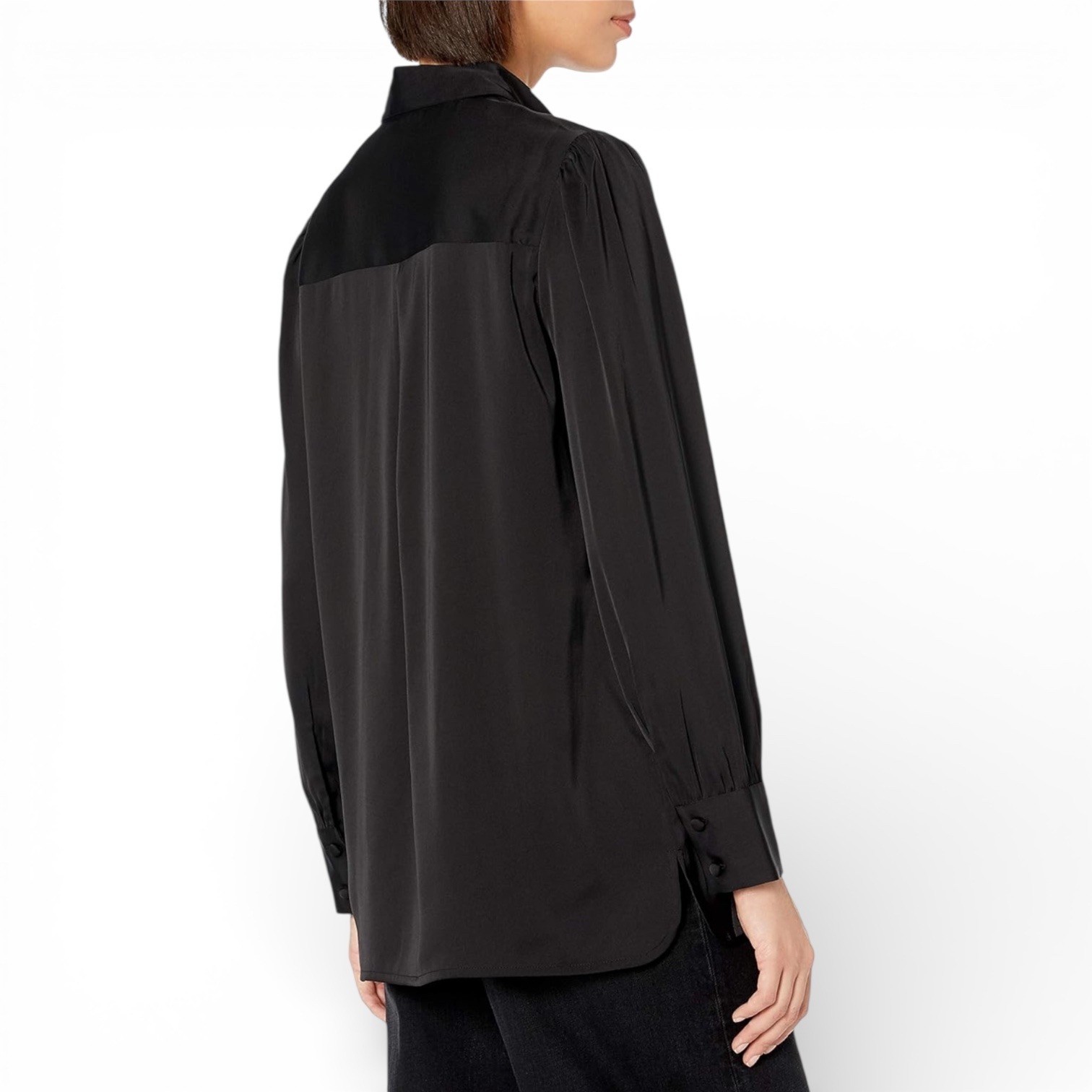 The Drop Lucyswhims Shirt Black Long Sleeve Button Up Top Size S