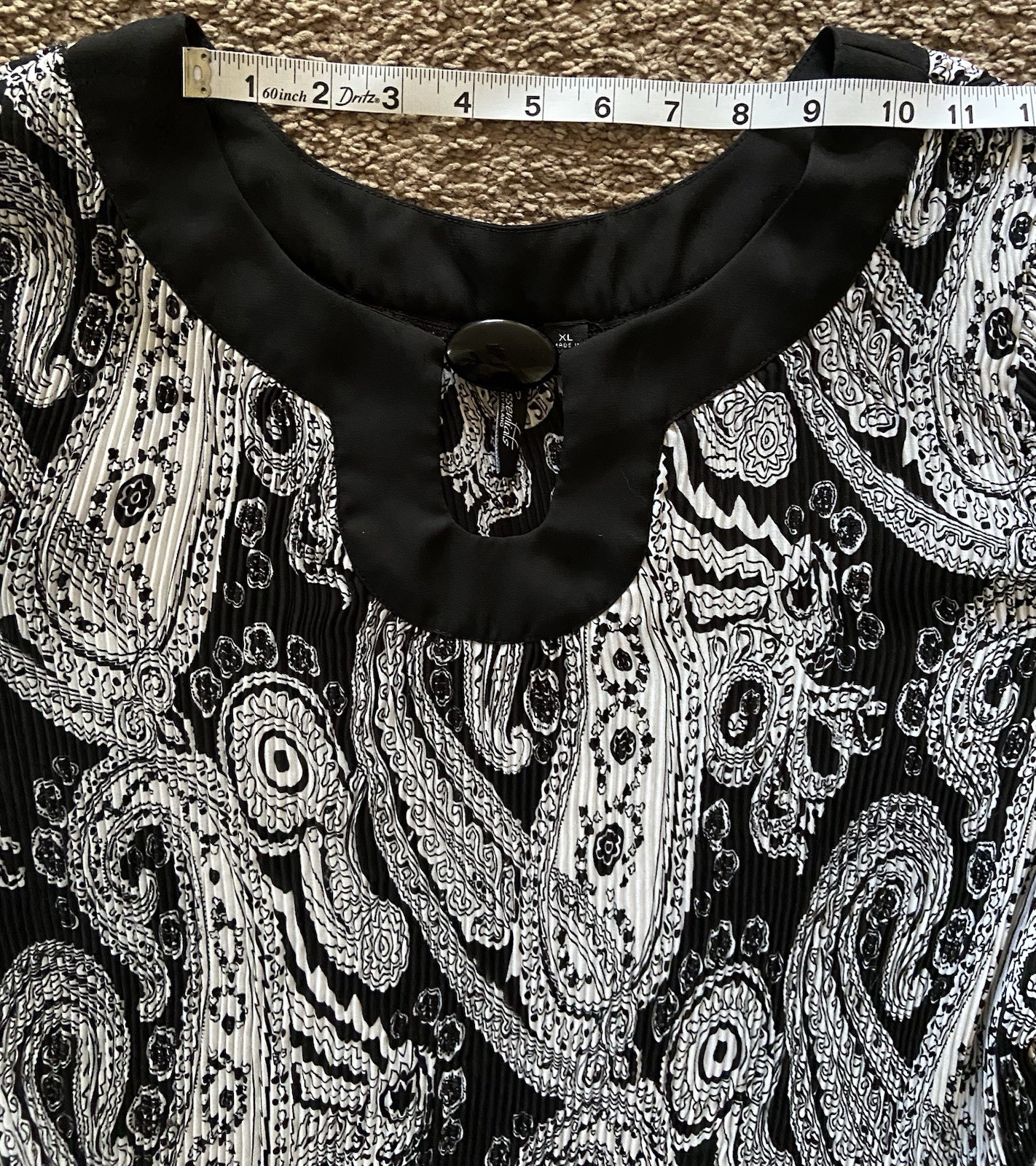 VTG Essentials by Milano Women’s XL Plisse Paisley Blouse/Top Y2K Whimsigoth 90s