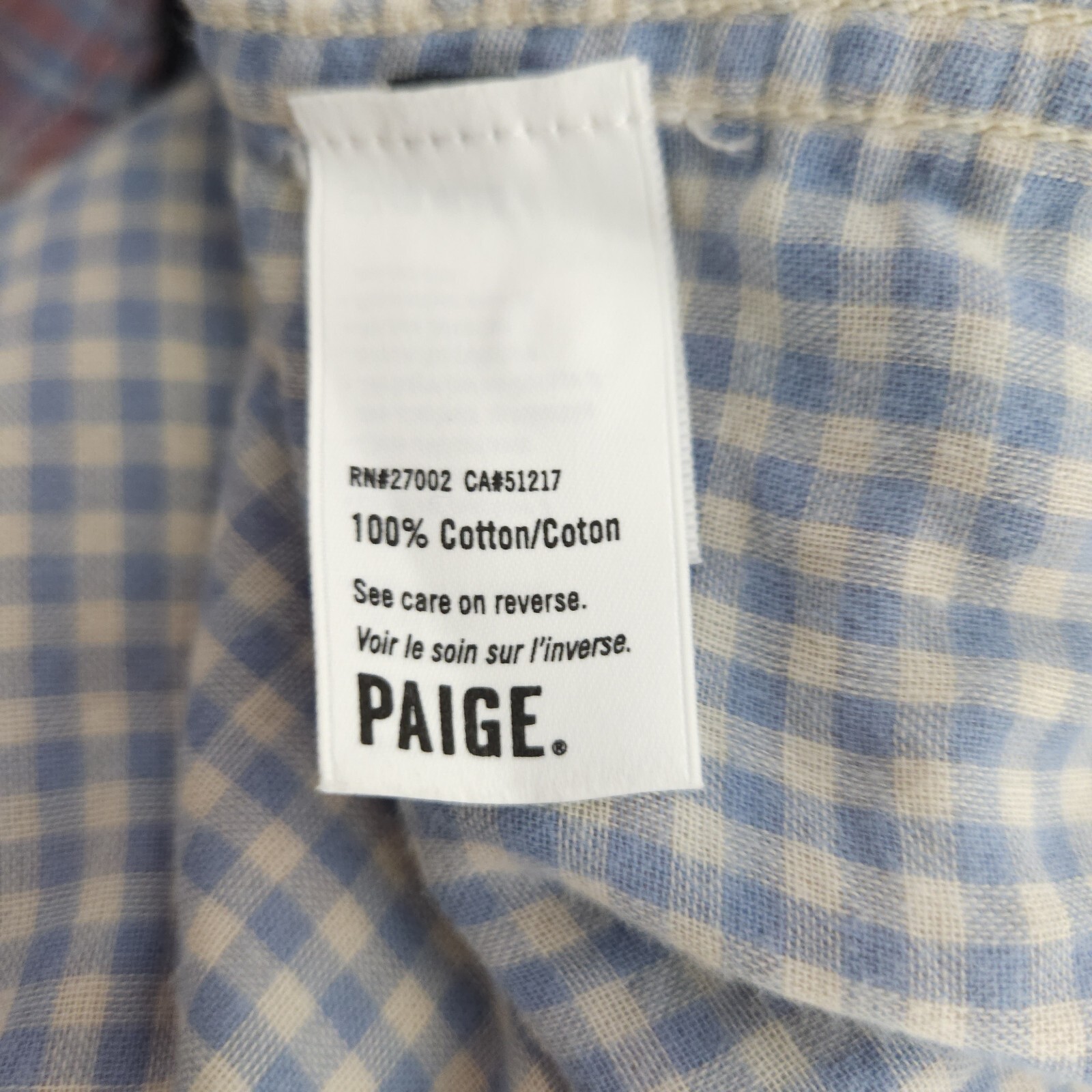 Paige Shirt Plaid Long Sleeve Button Up Collared Lined Top Womens Medium