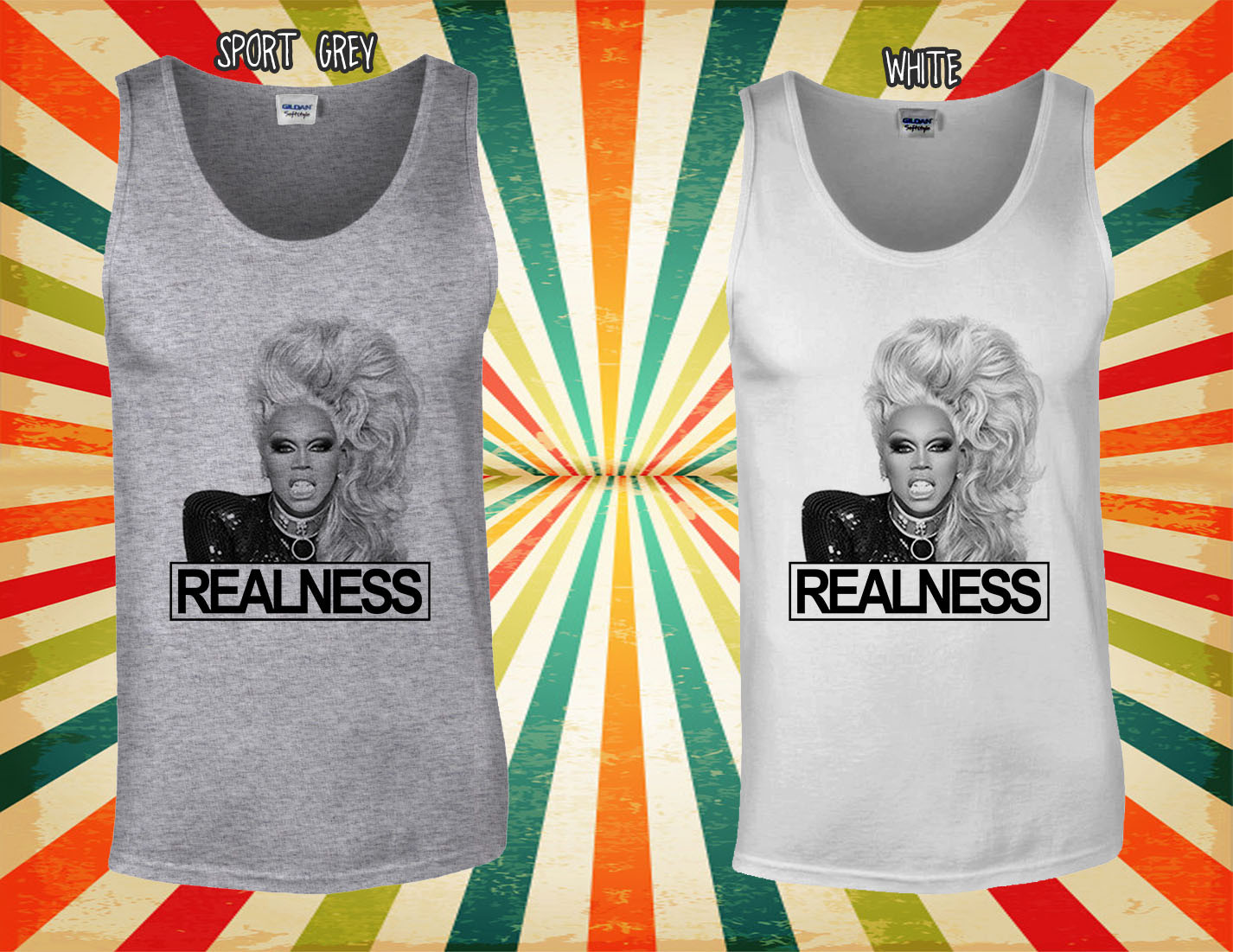 RuPaul Realness Drag LGBTI Men Women Vest Tank Top Unisex T Shirt 1990