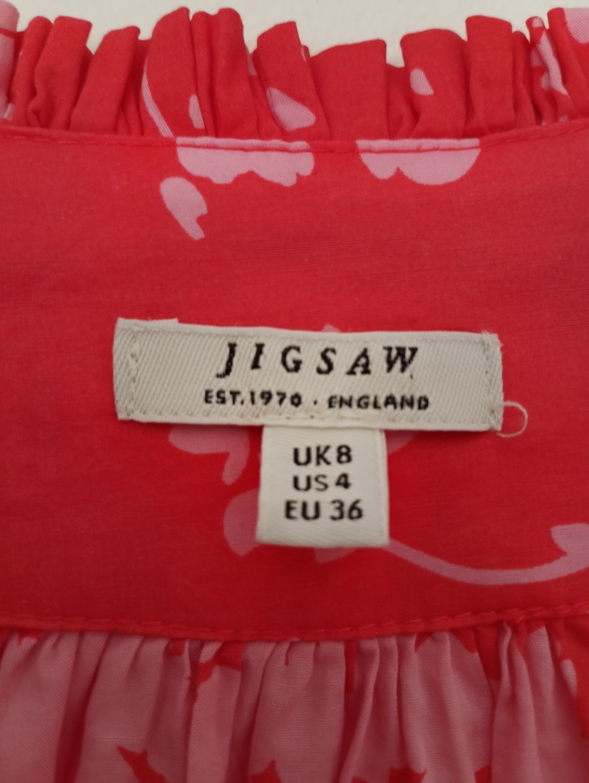 Jigsaw Baloon Sleeve Blouse 8UK Relaxed Lightweight Shirred Boho Long Sleeve